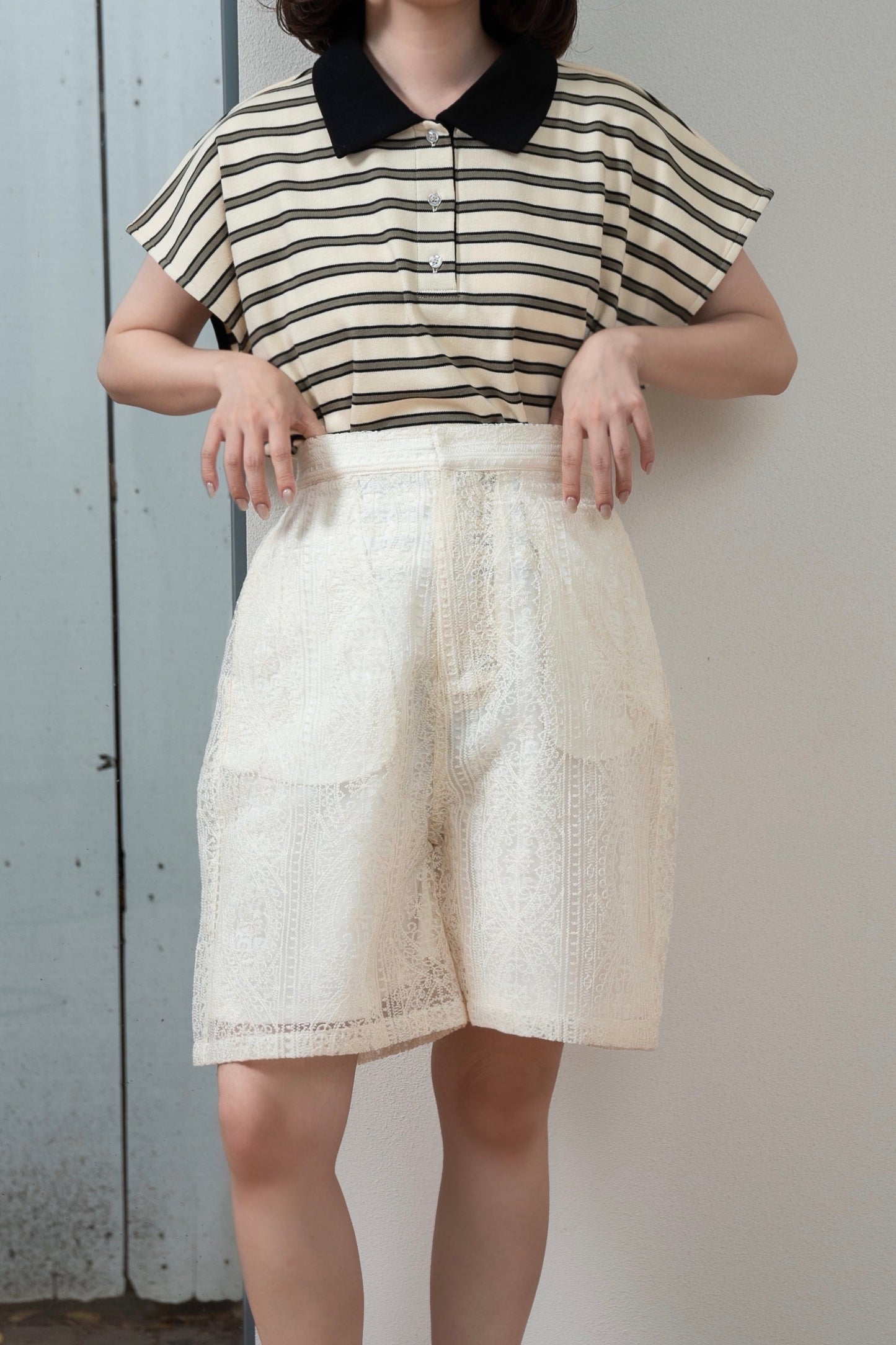 lace sheer short pants