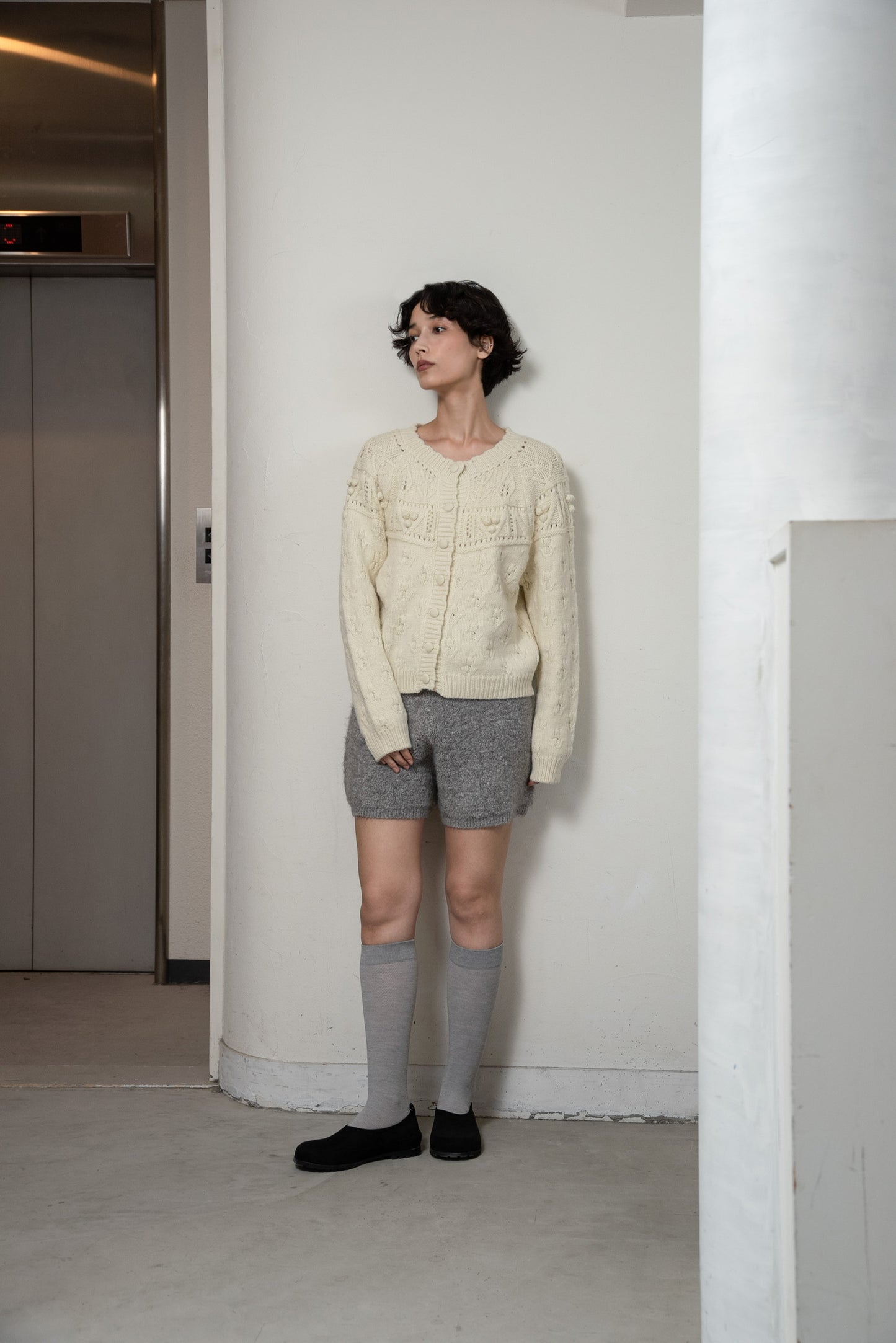scallop collar cardigan