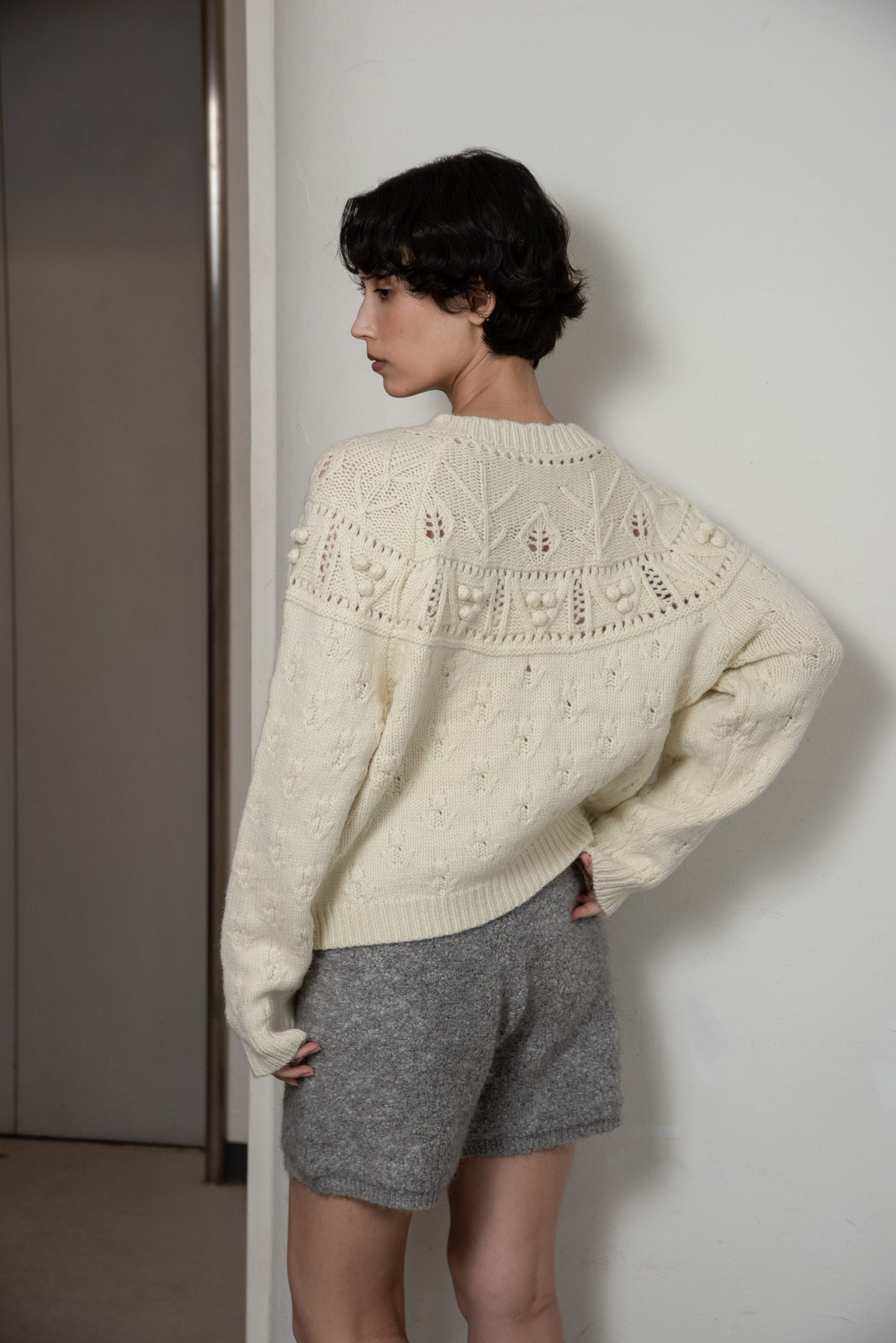 scallop collar cardigan