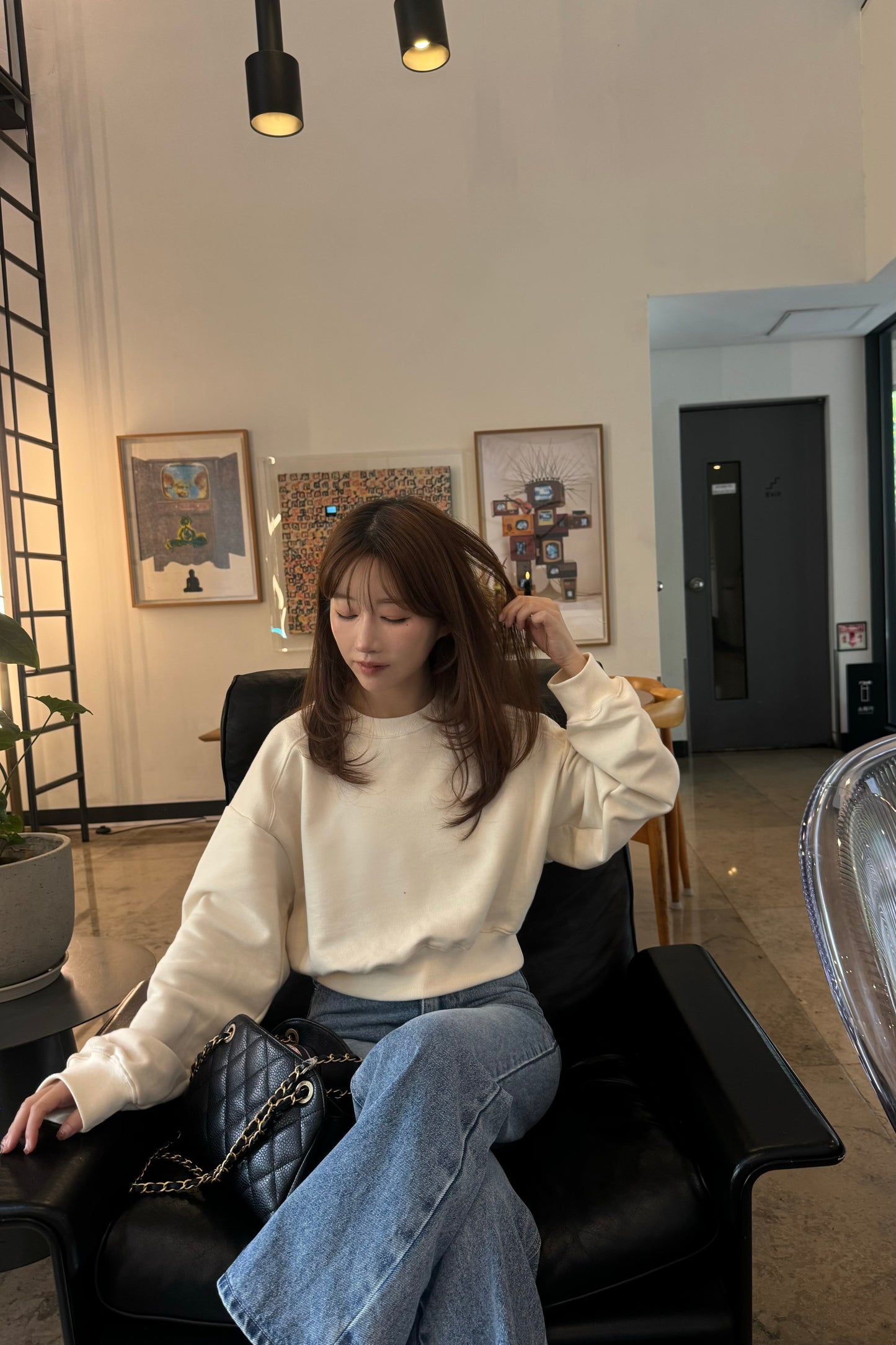 collab embroidered logo sweat (short)【I_am × kimina】