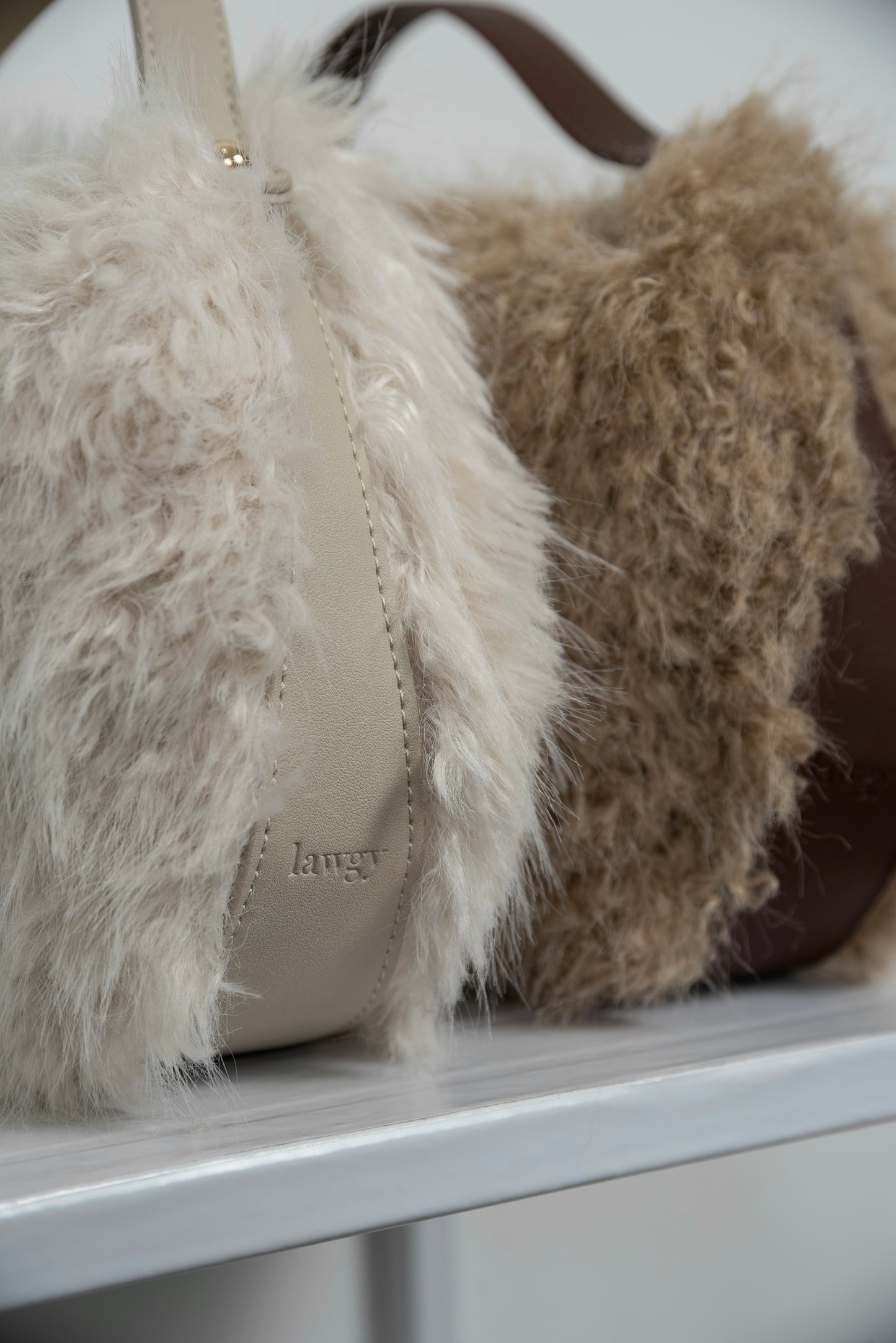 different material fluffy round bag