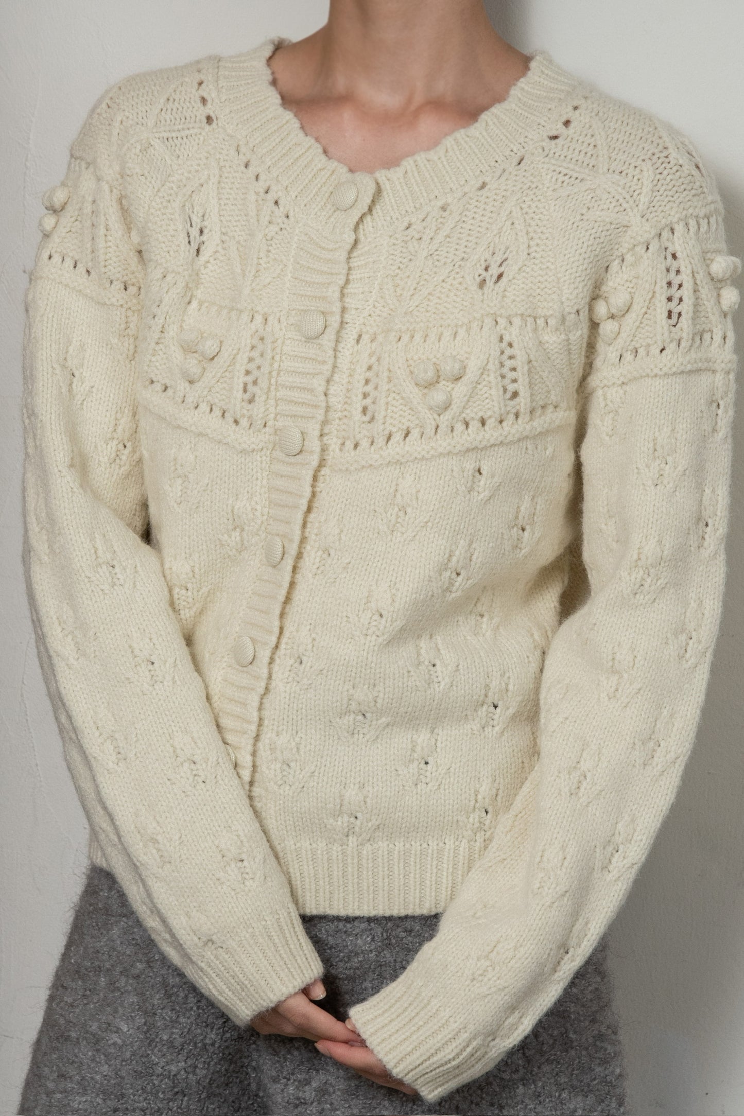 scallop collar cardigan