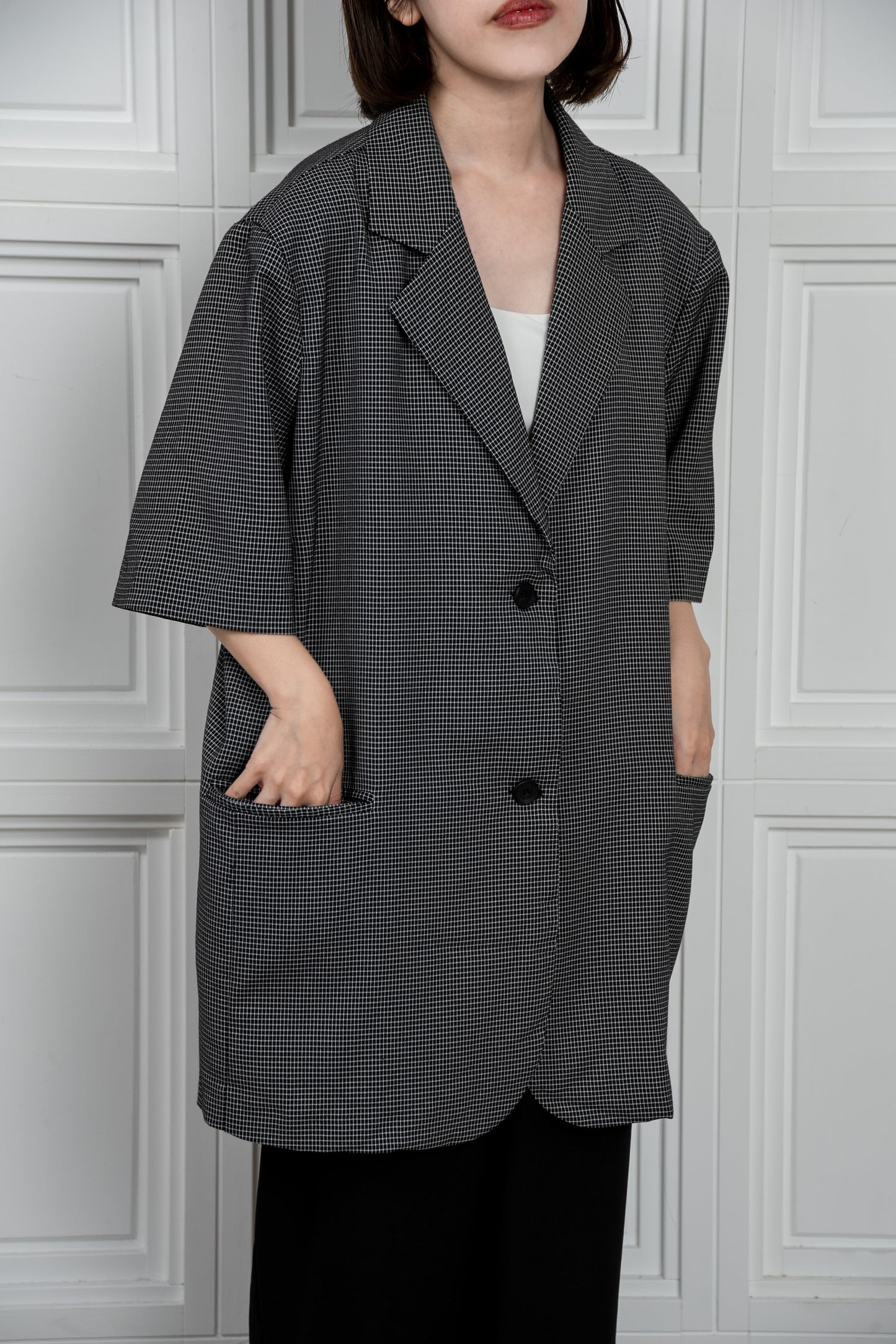 over size nuance check jacket