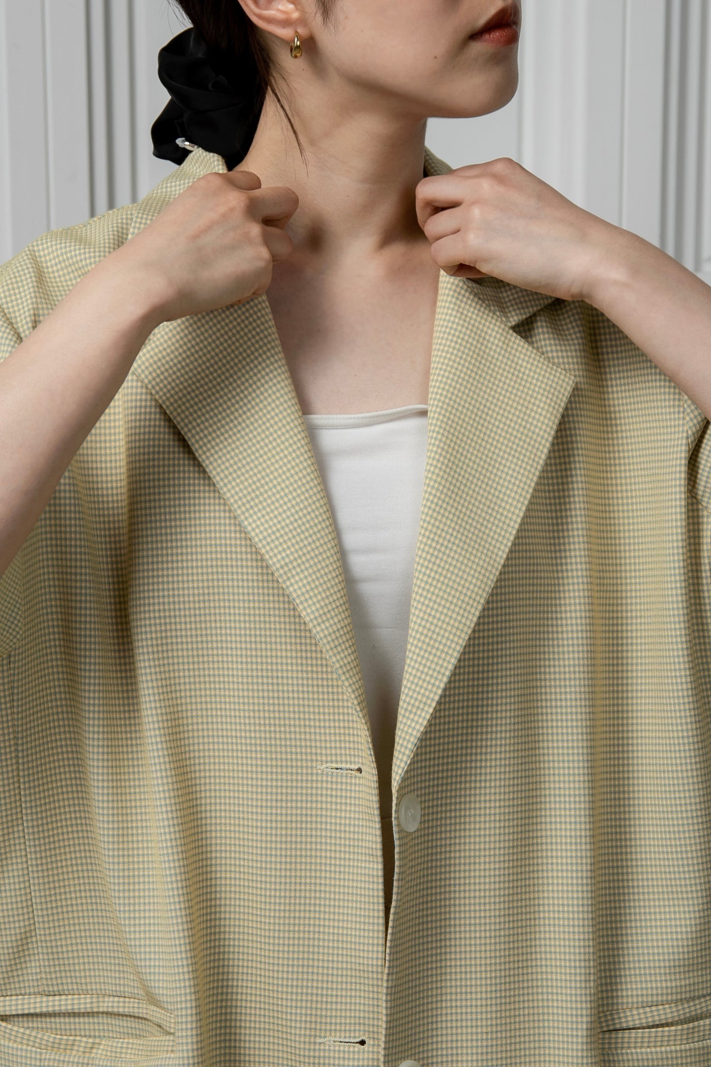 over size nuance check jacket