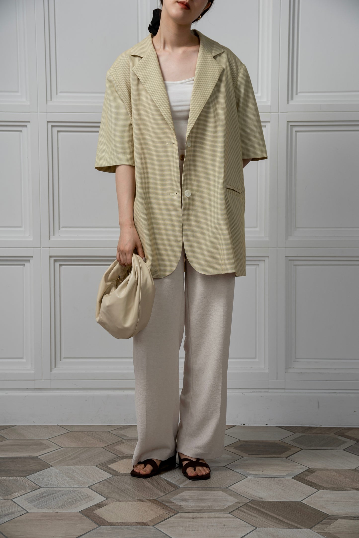 over size nuance check jacket