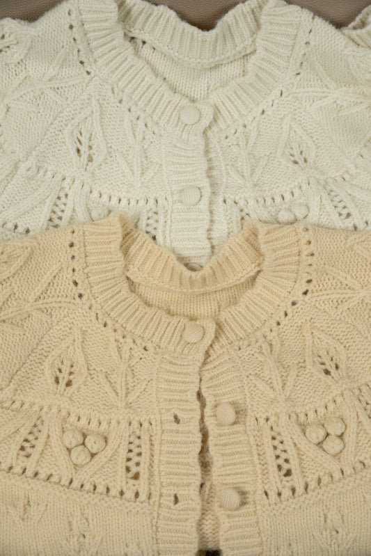 scallop collar cardigan