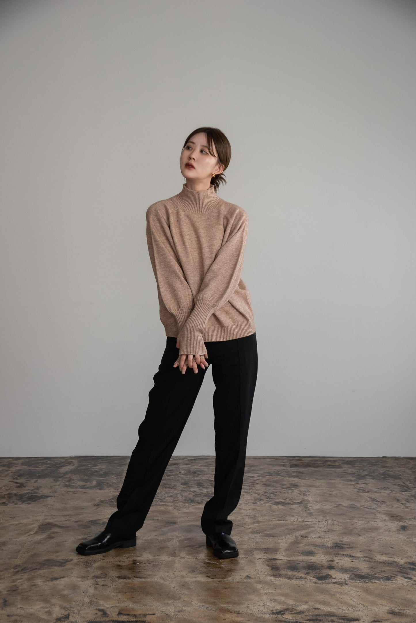alpaca touch volume sleeve knit