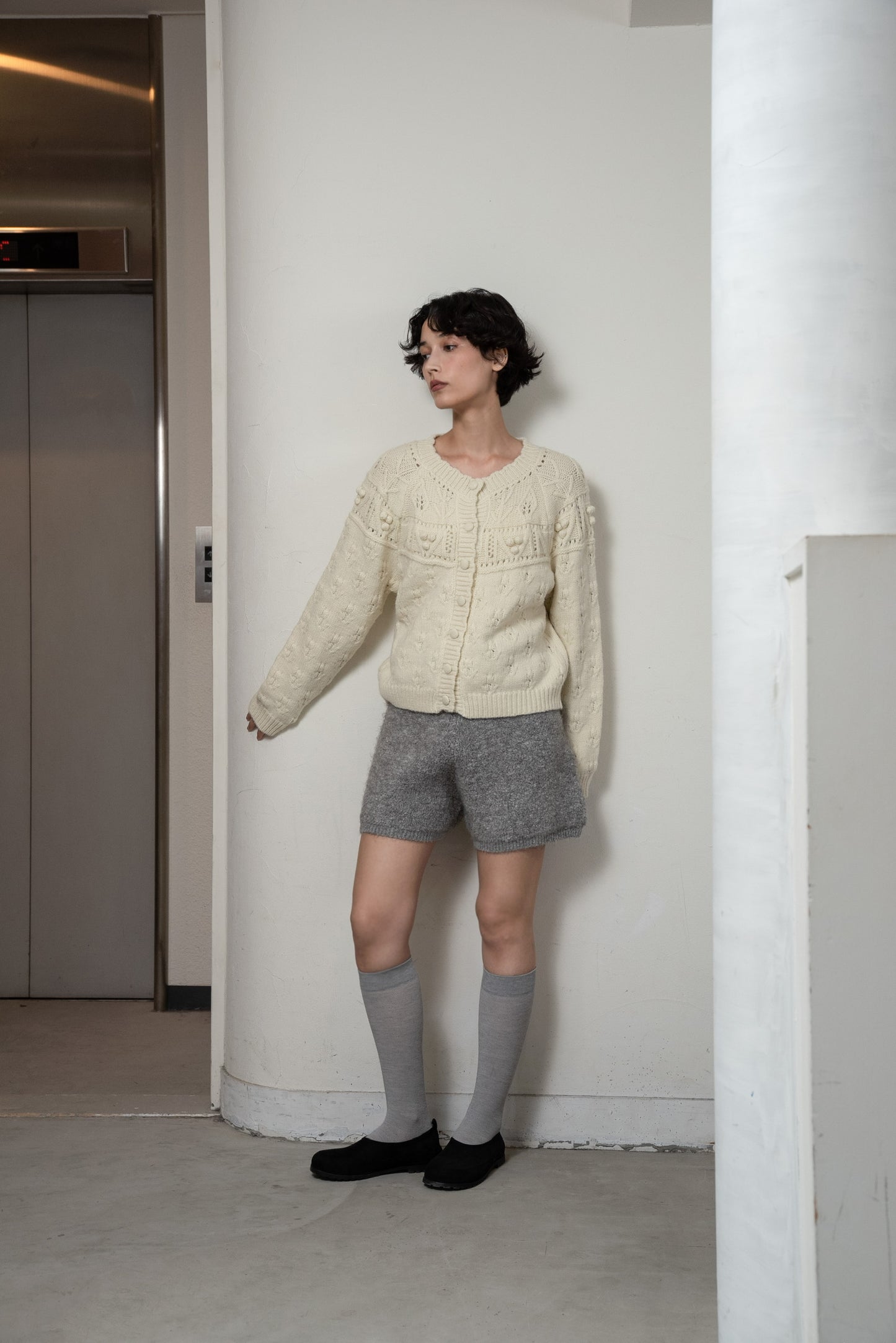 scallop collar cardigan