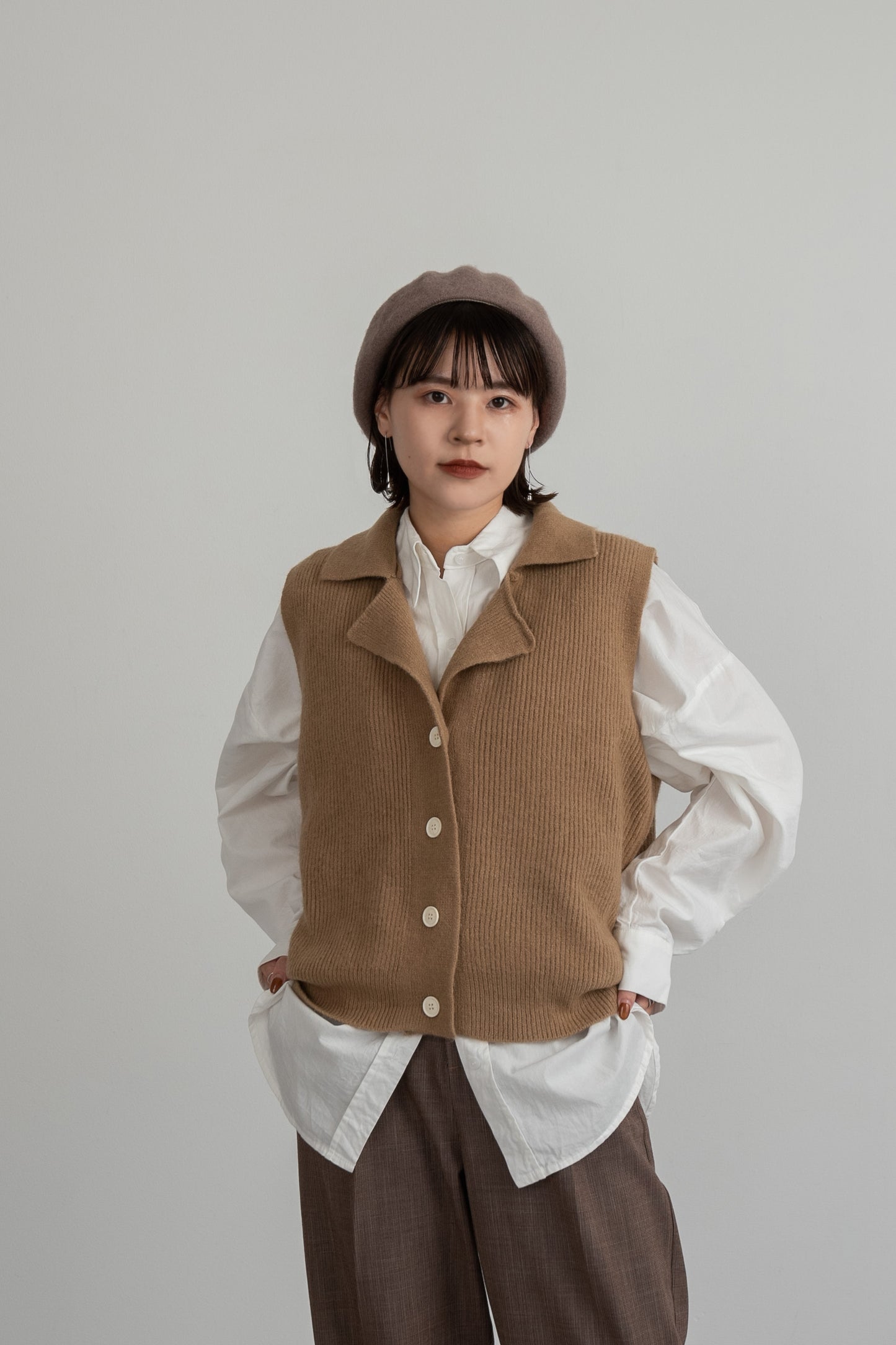 loose rib knit vest