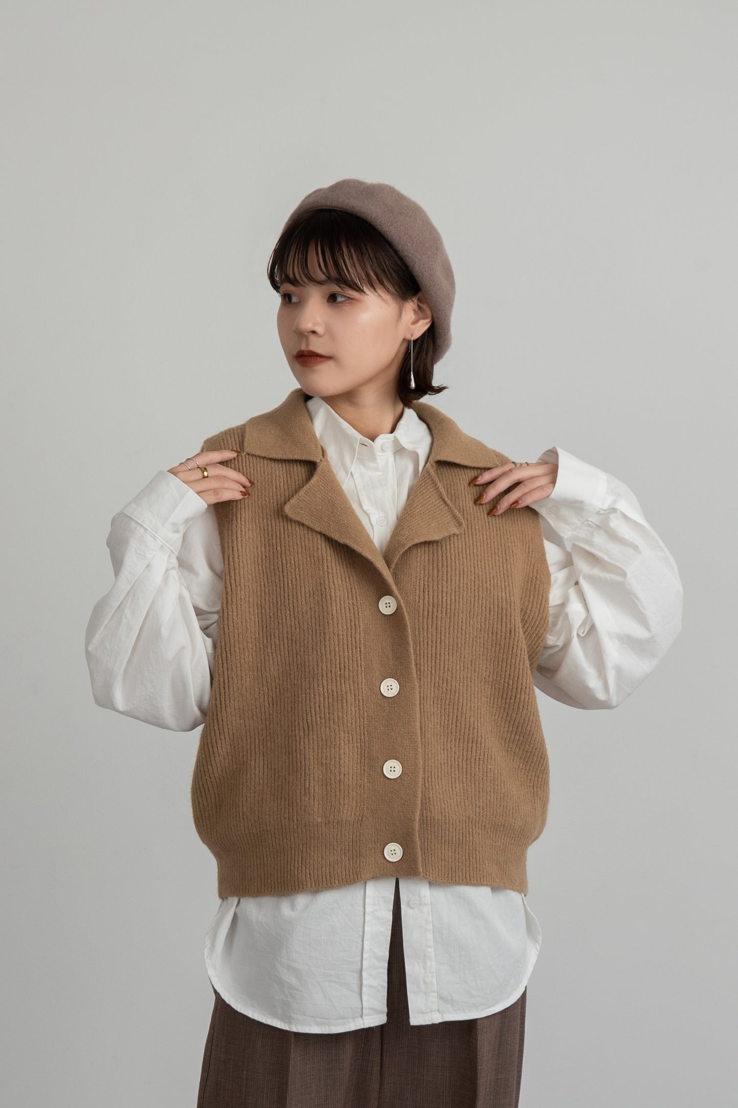 loose rib knit vest