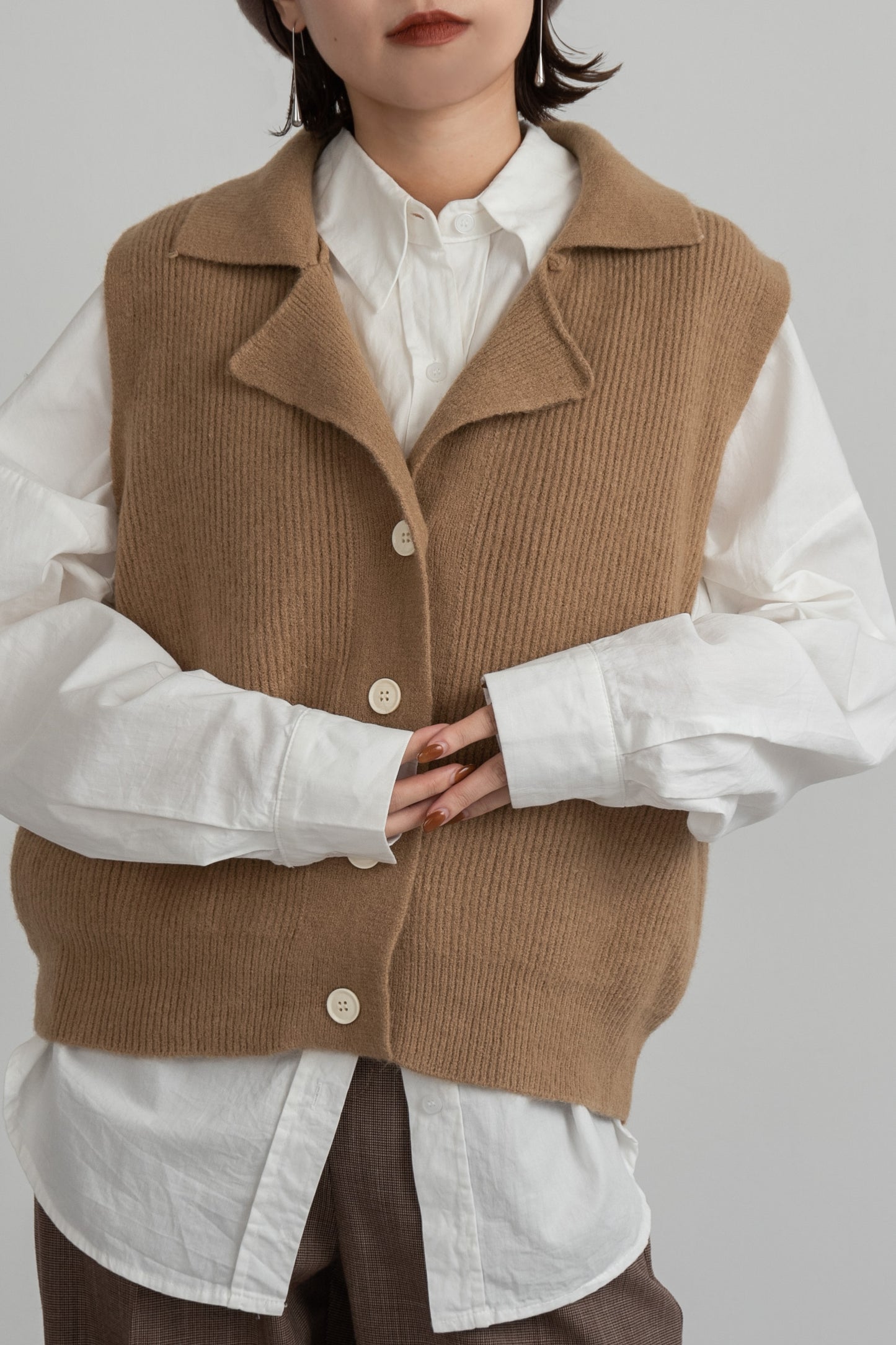 loose rib knit vest