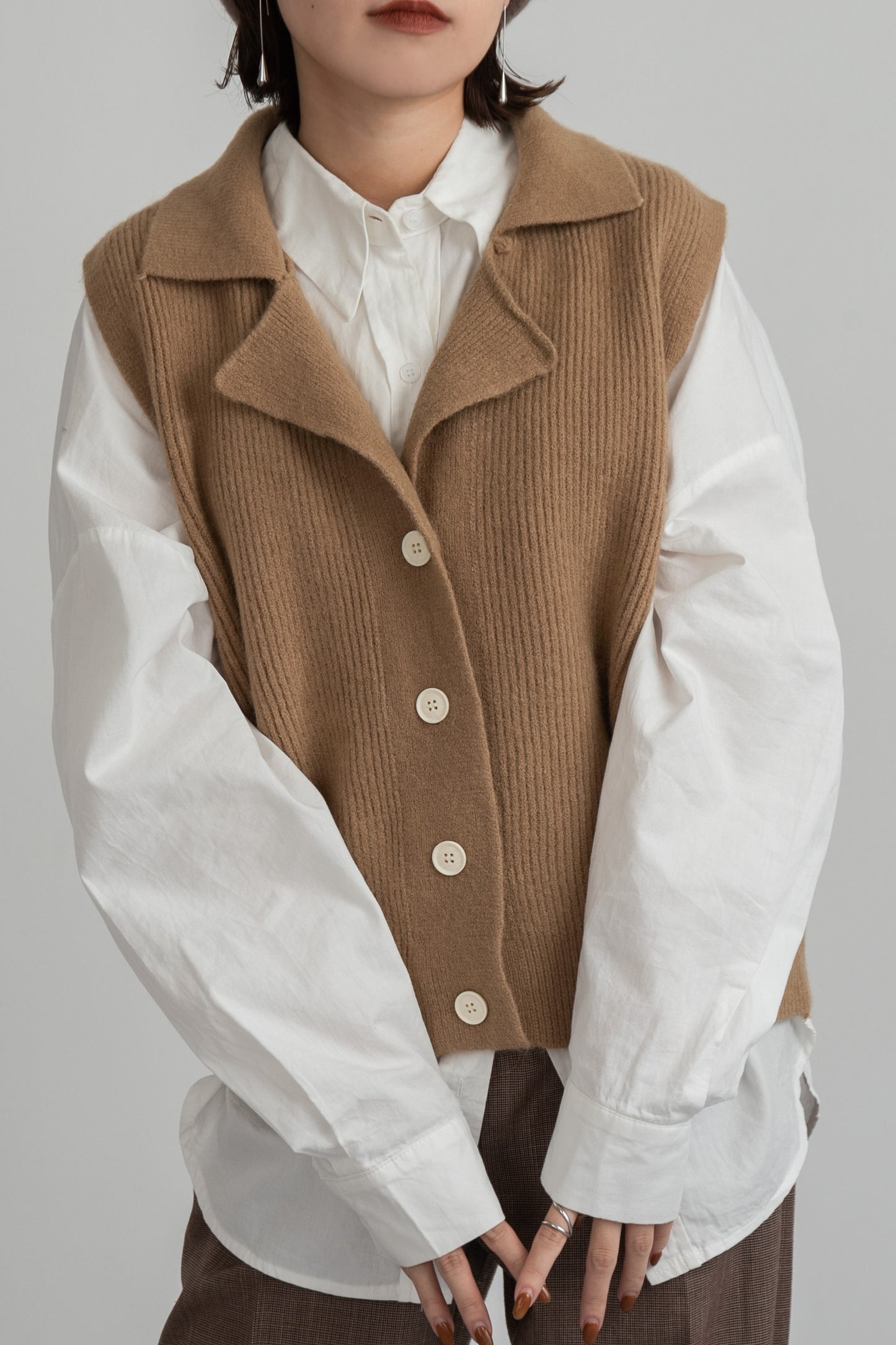 loose rib knit vest