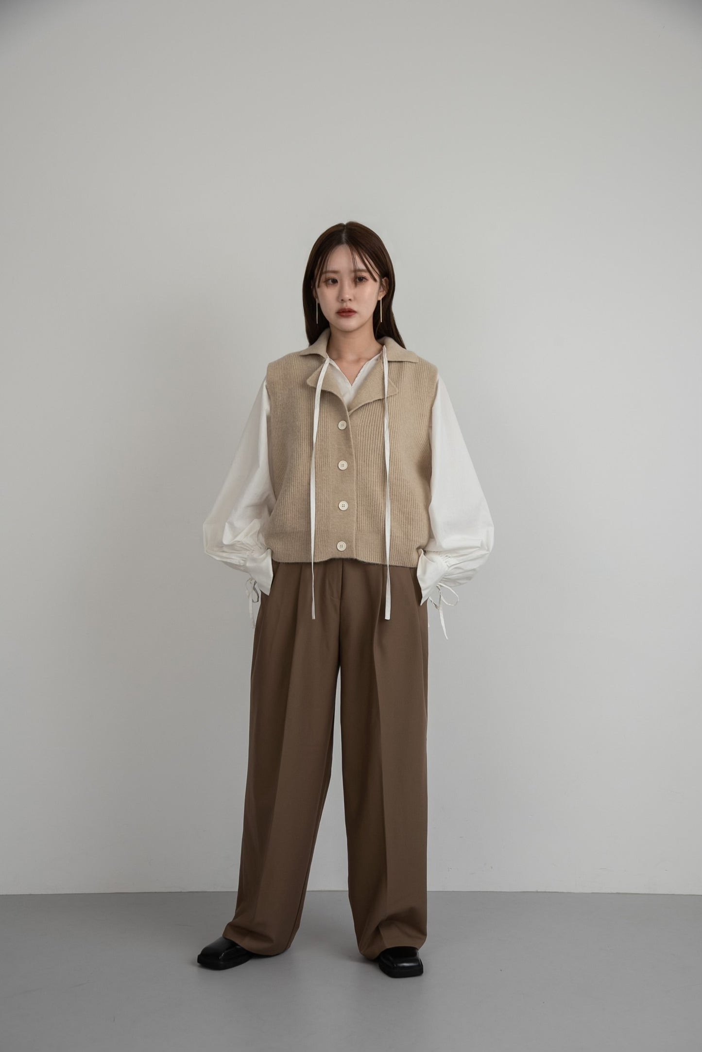 loose rib knit vest