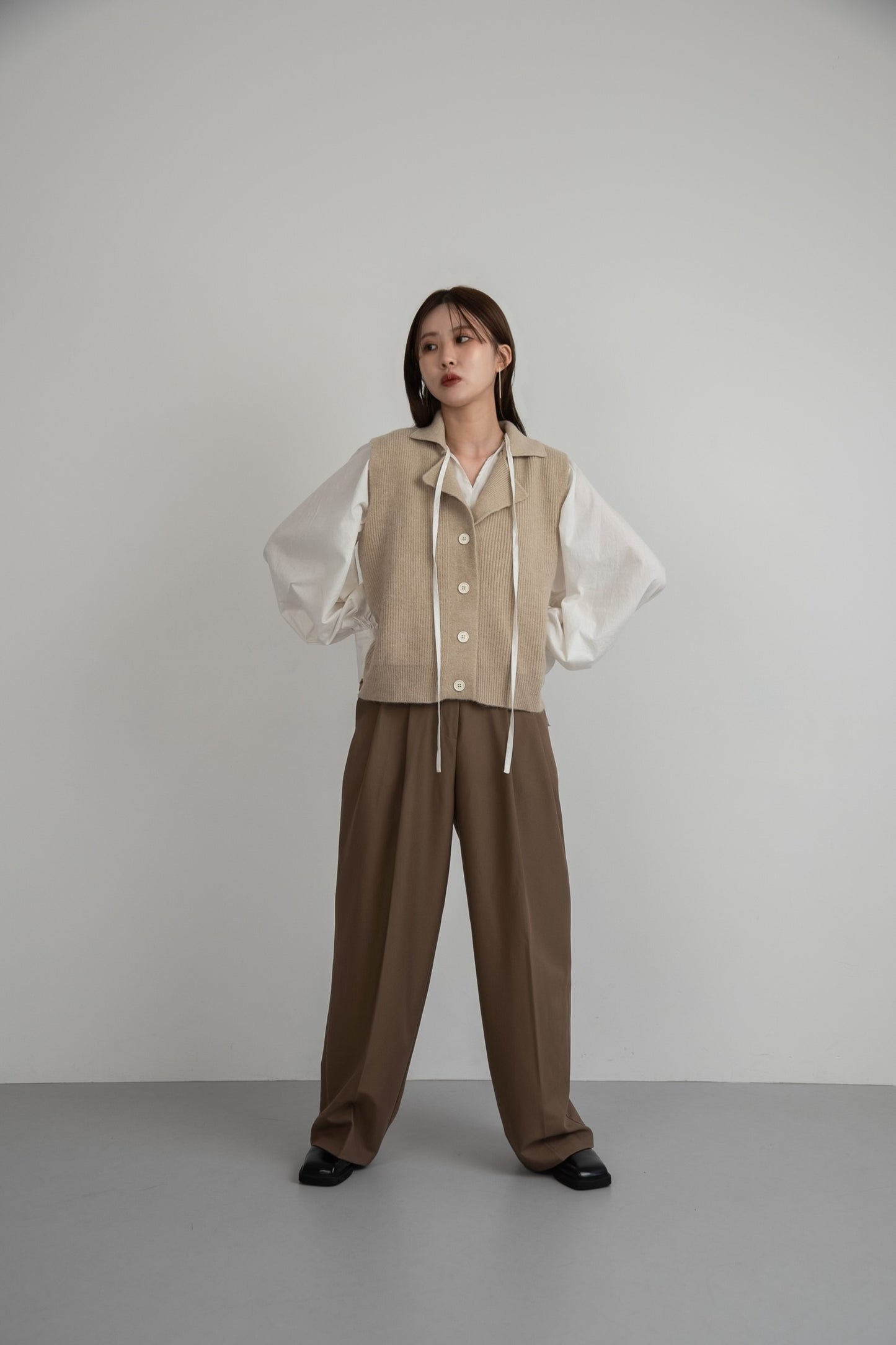 loose rib knit vest