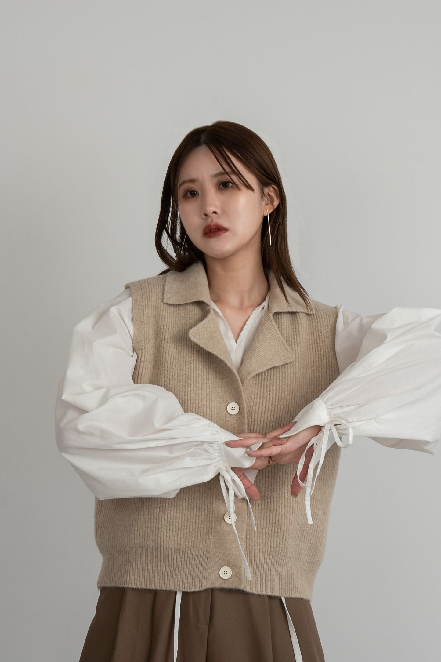 loose rib knit vest