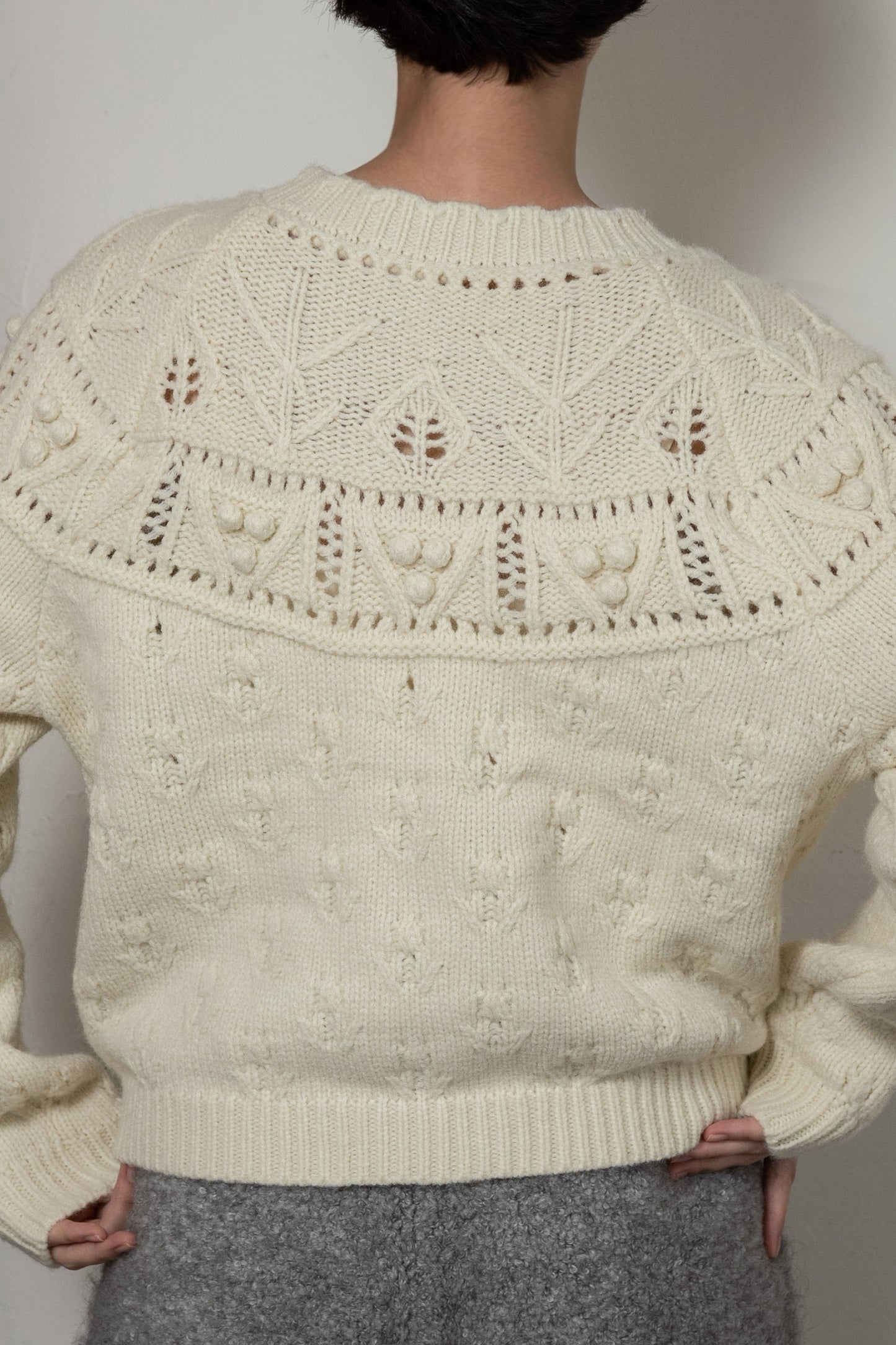 scallop collar cardigan