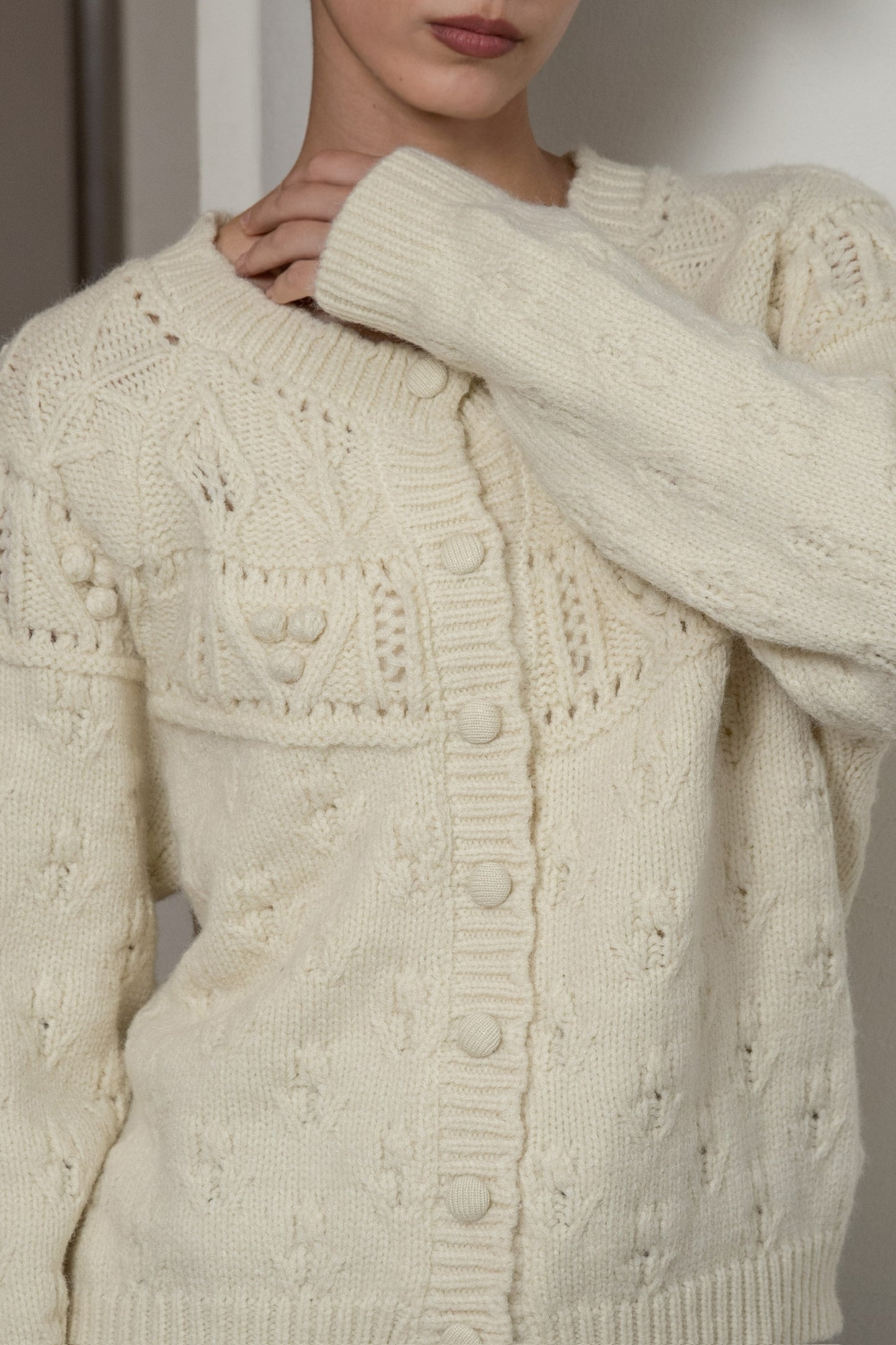 scallop collar cardigan