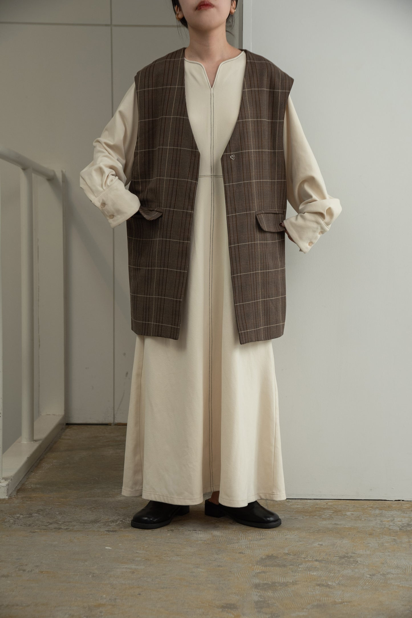 glen check vest