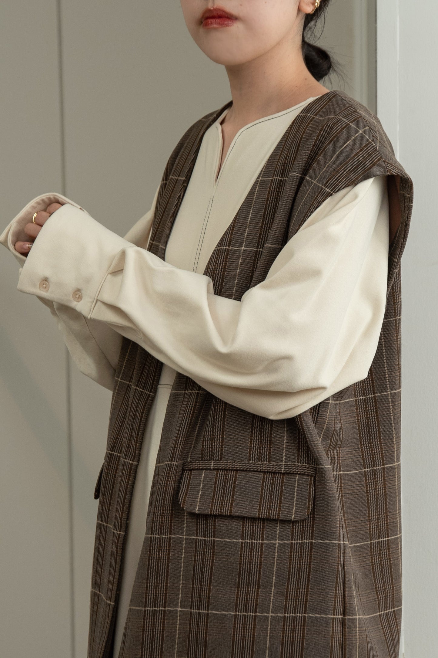 glen check vest