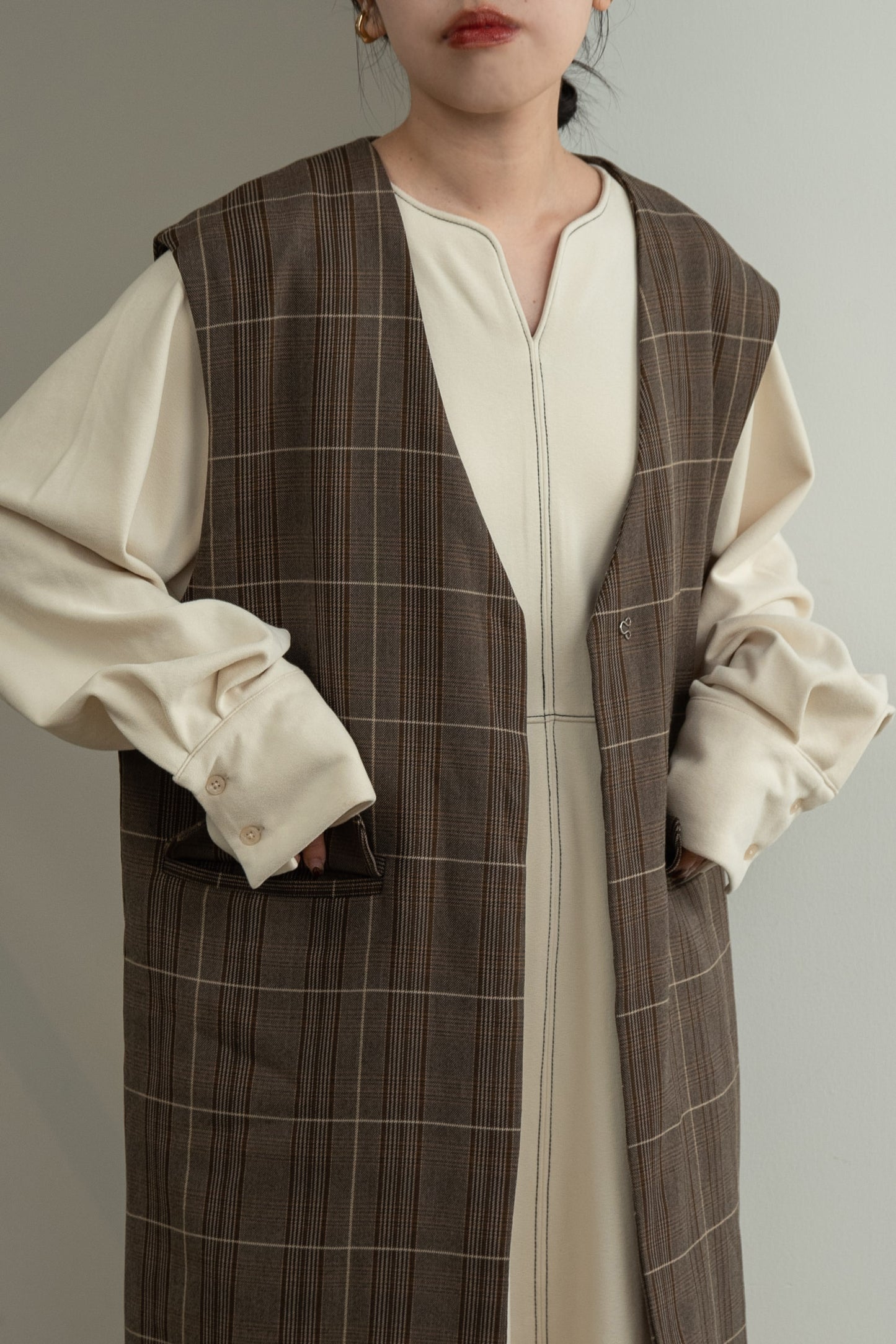 glen check vest