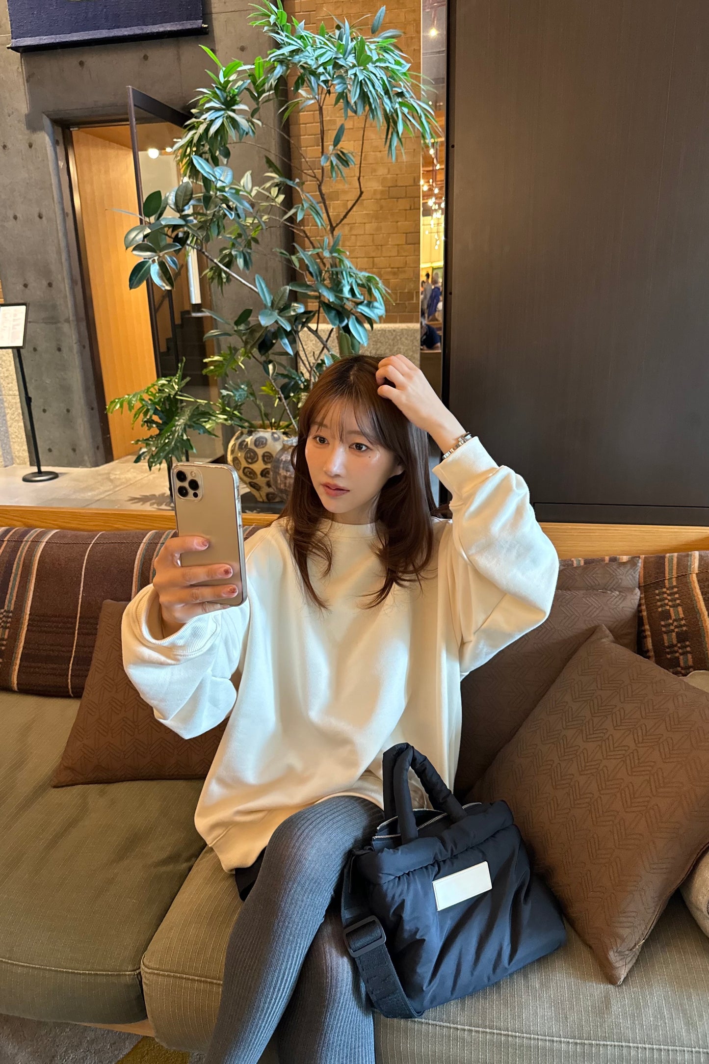 collab embroidered logo sweat【I_am × kimina】