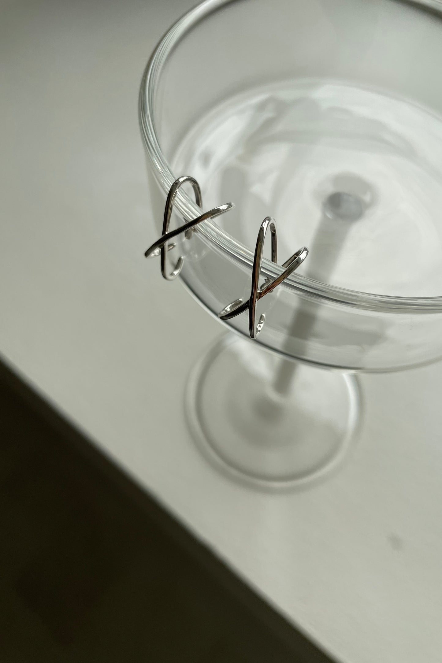 cross line ear cuff【Silver】