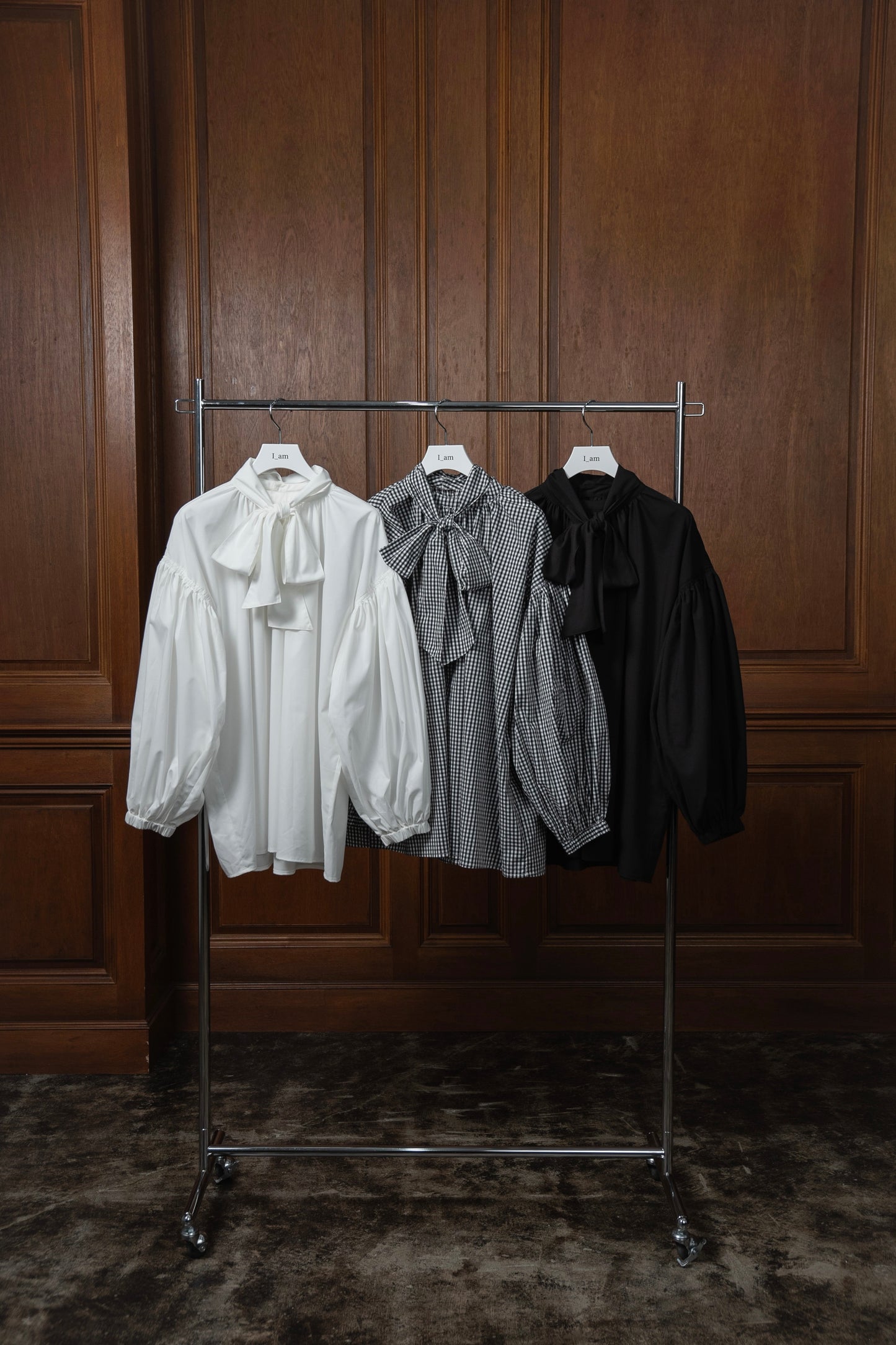 gather ribbon volume blouse