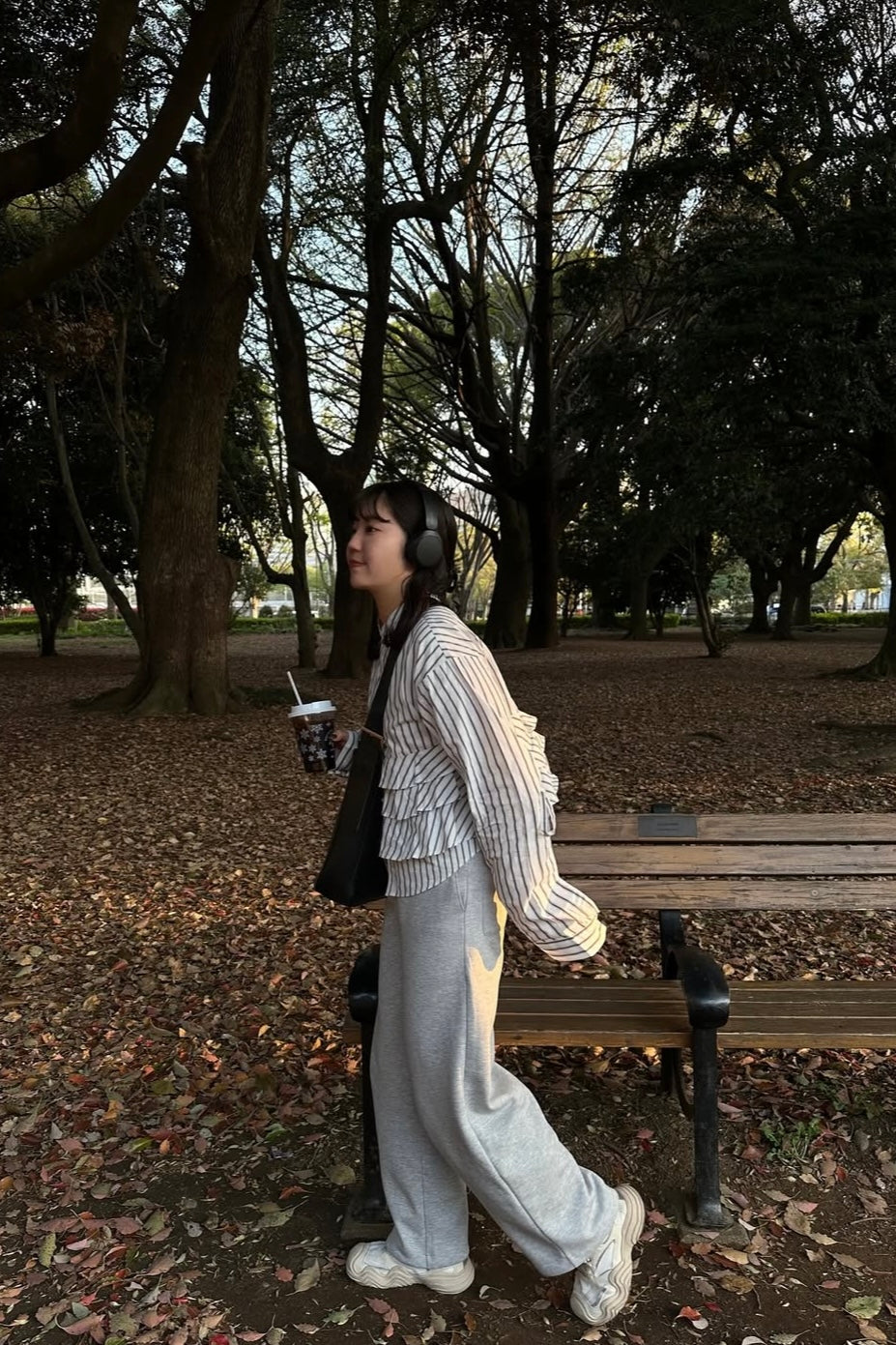 waist frill ribbon stripe shirt