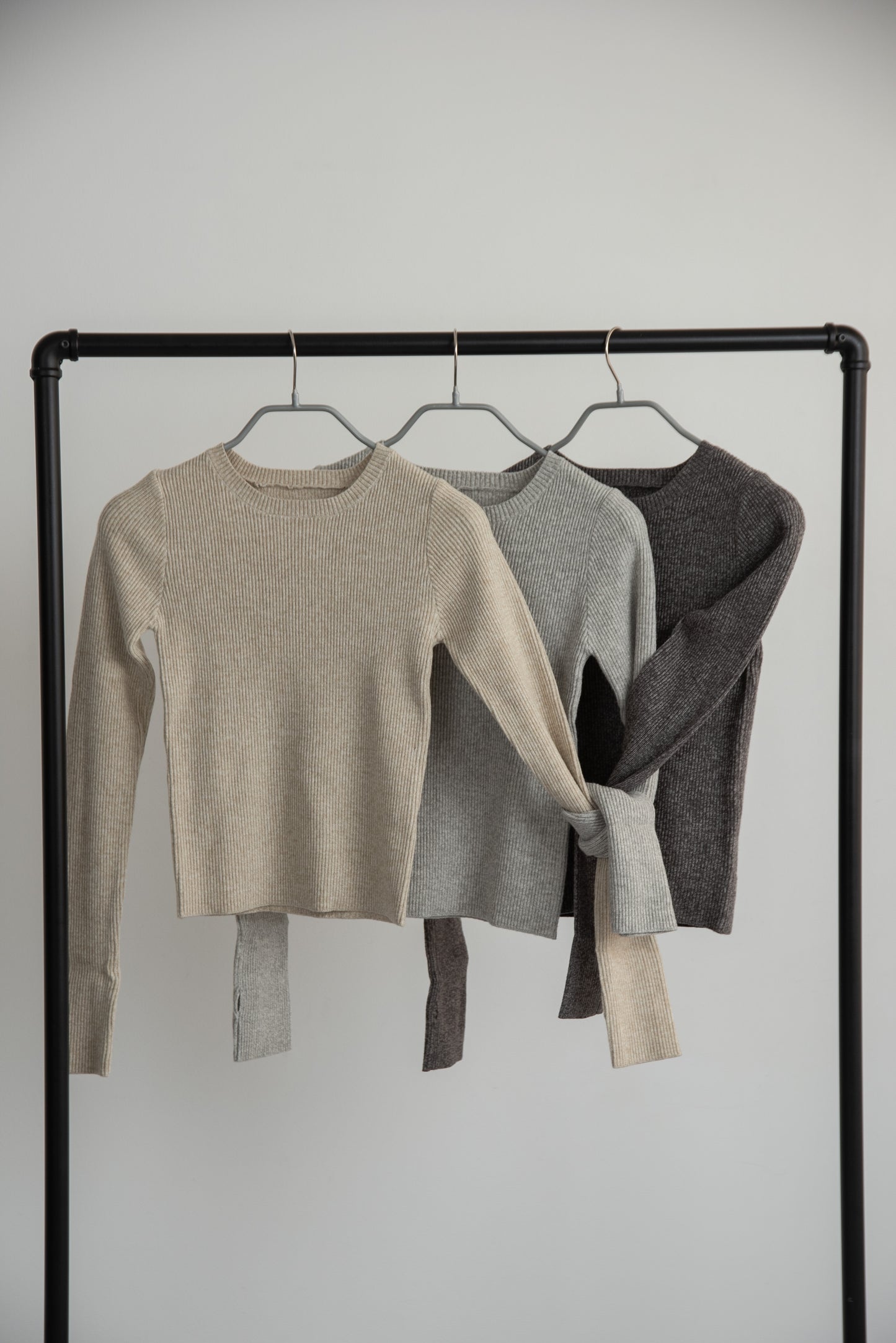 slim rib knit tops