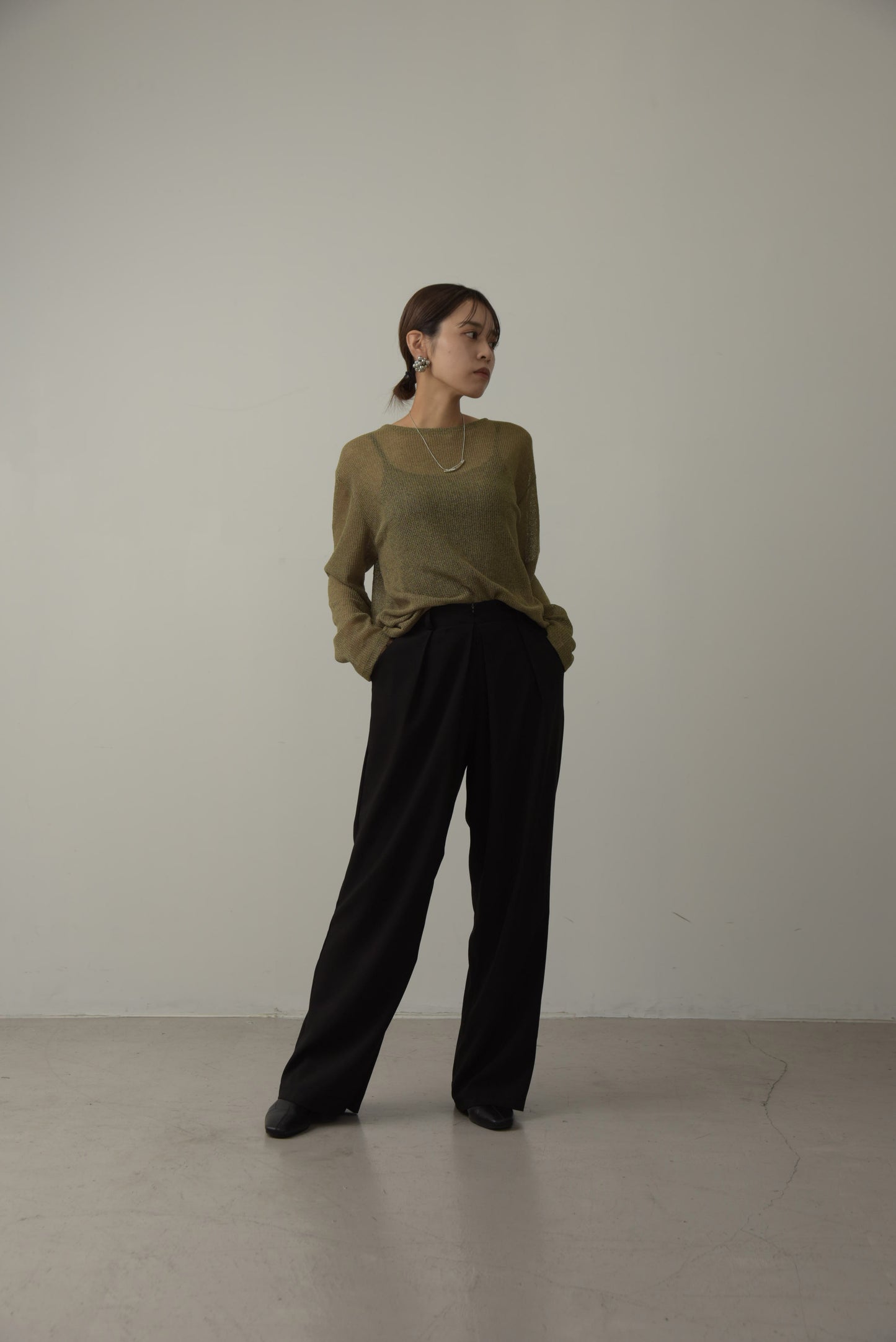 natural sheer knit tops