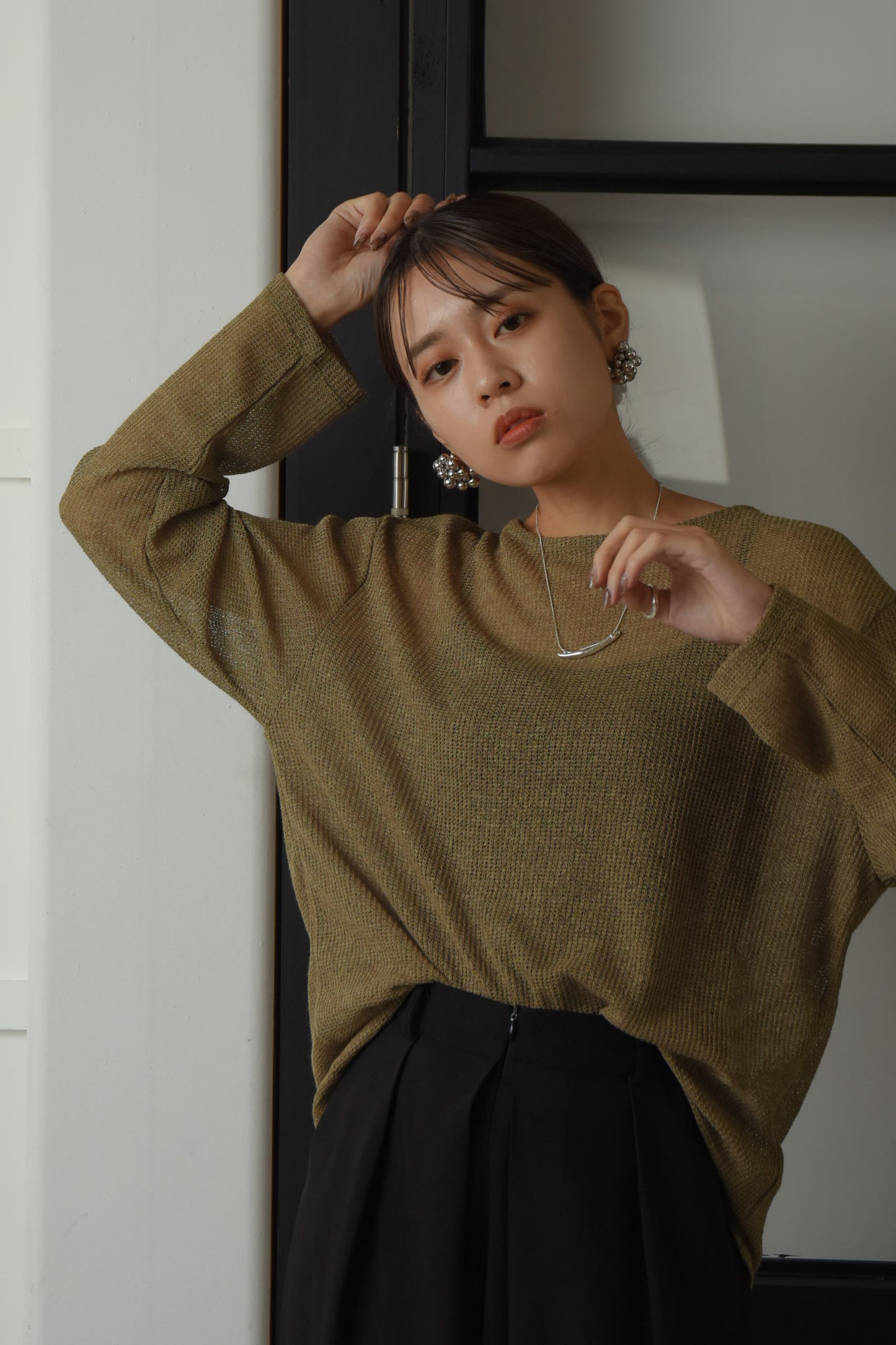 natural sheer knit tops