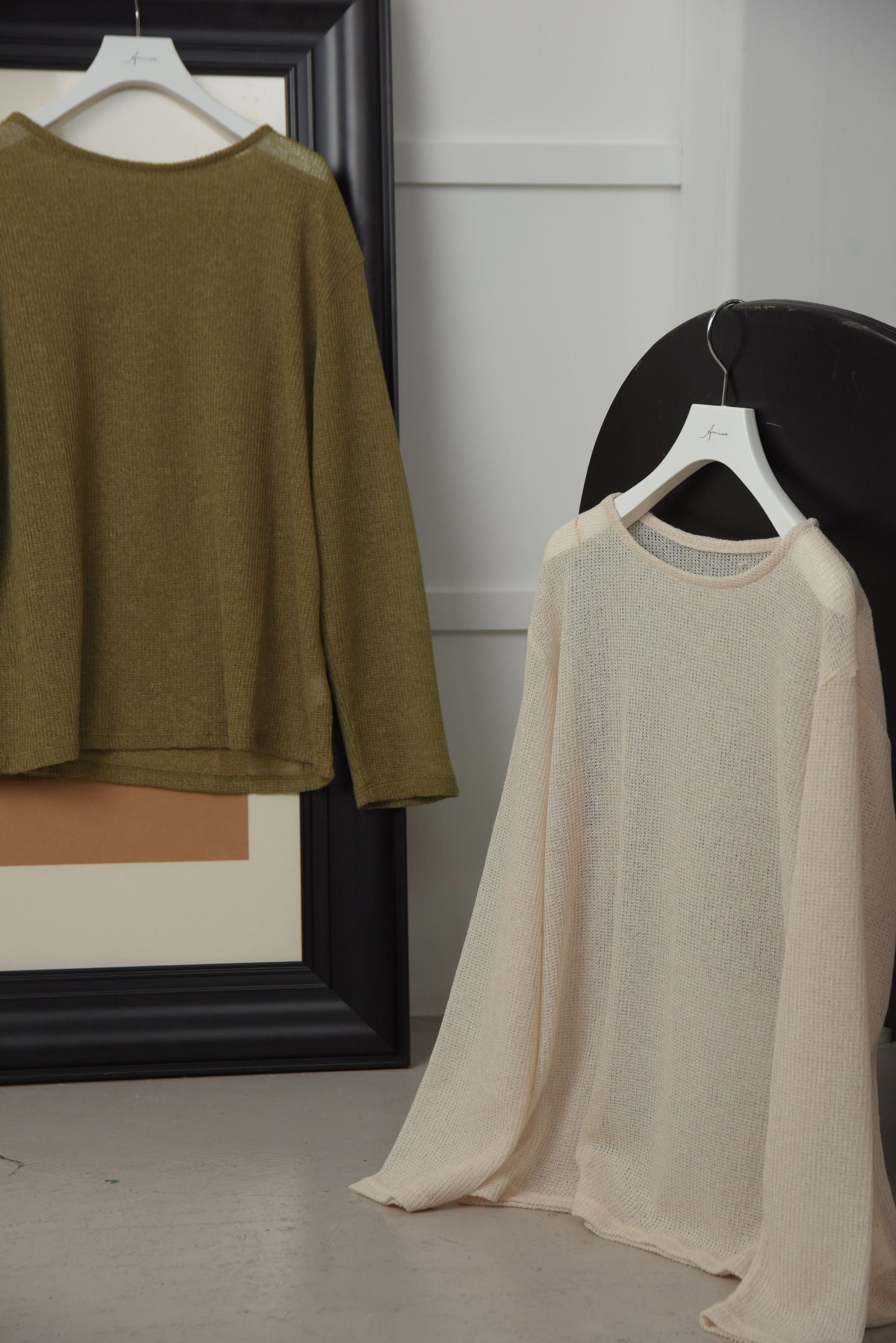 natural sheer knit tops