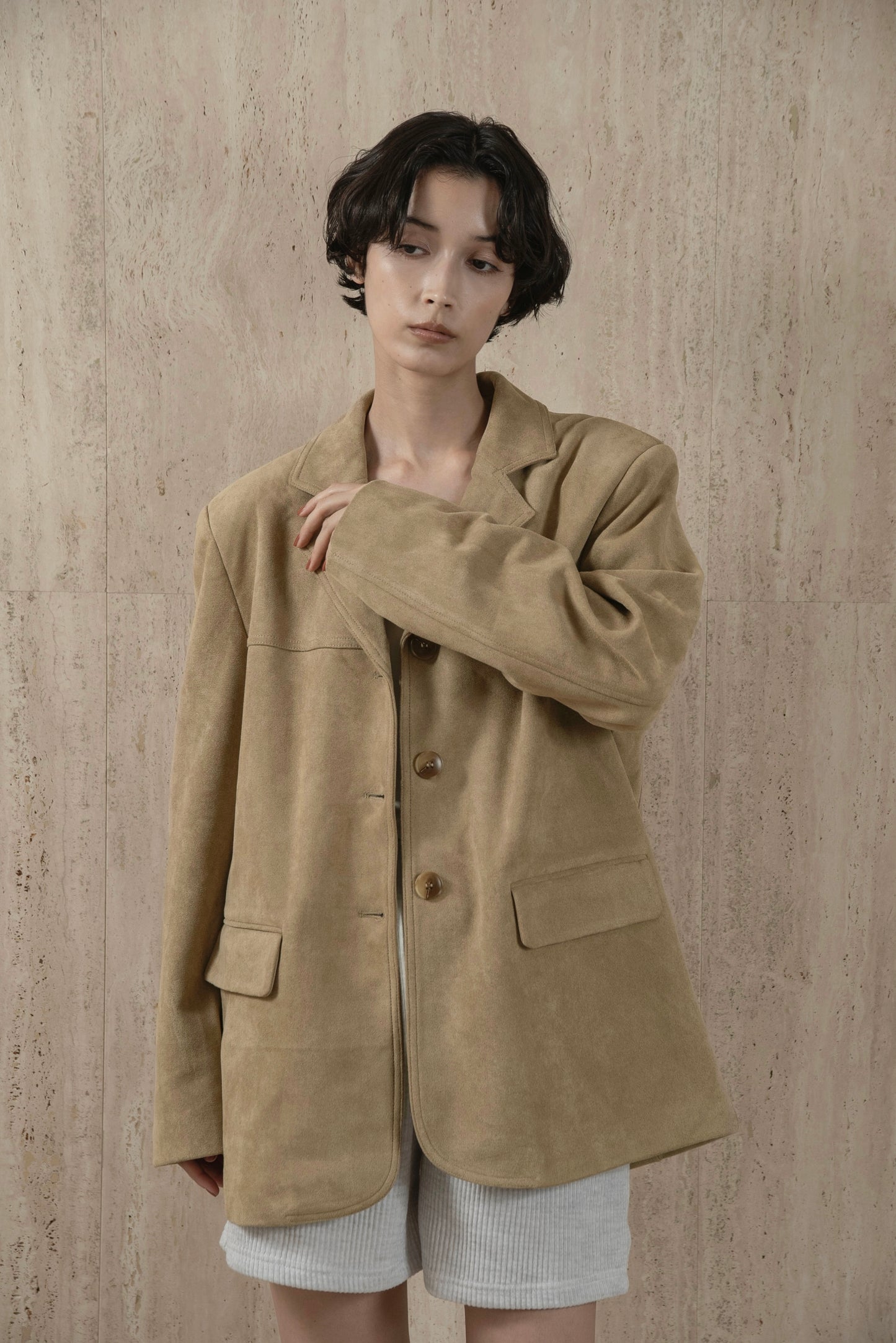 line switching brushed tailored jacket