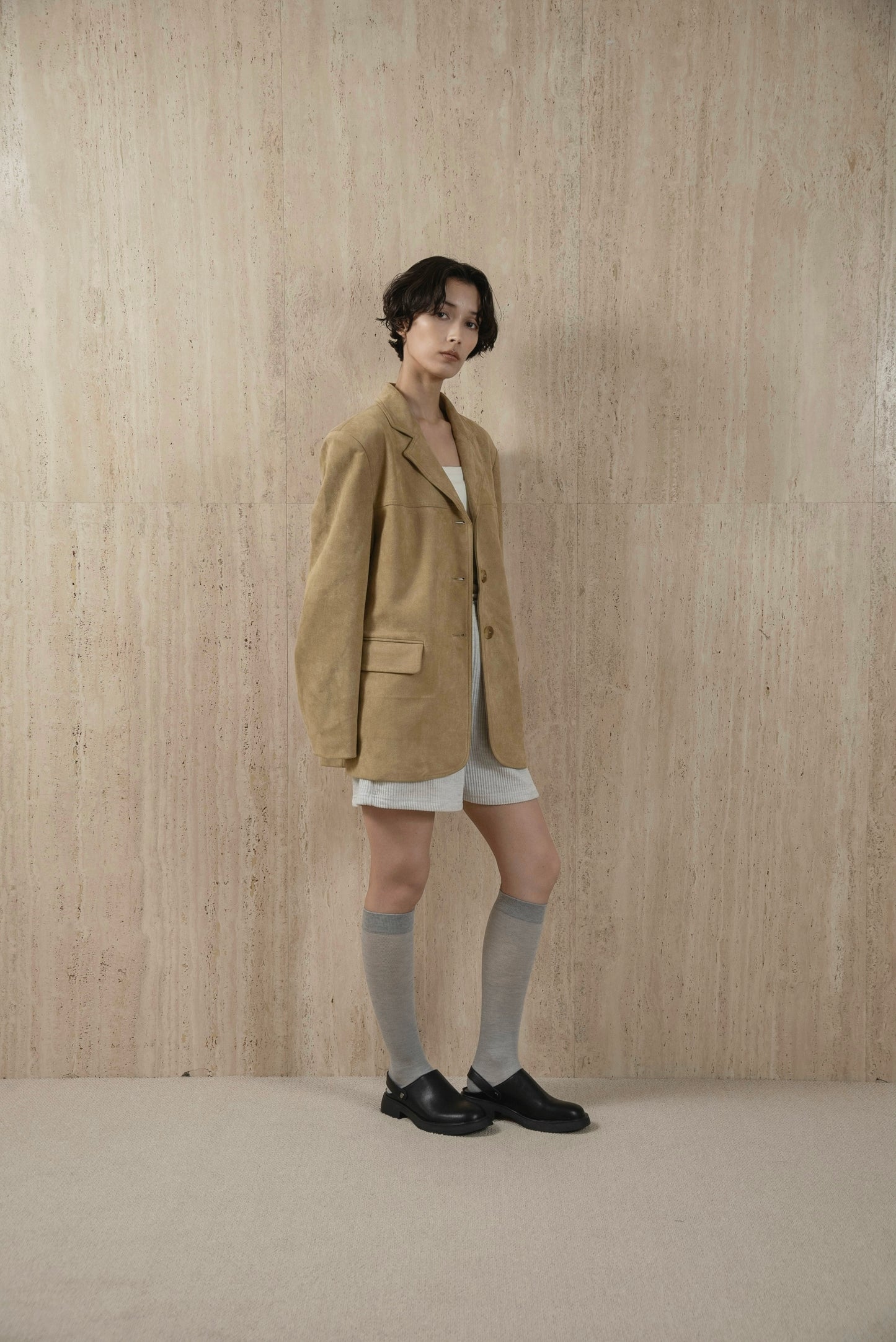 line switching brushed tailored jacket