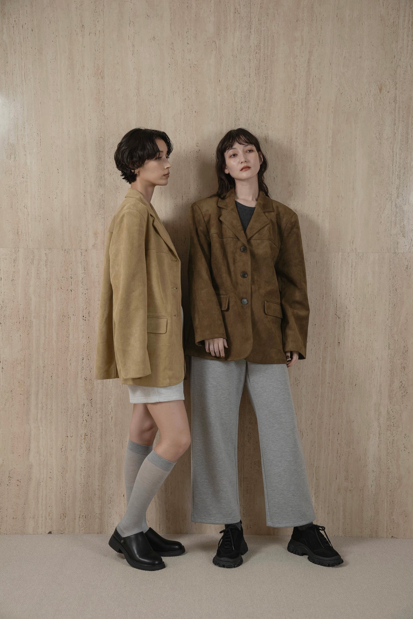 line switching brushed tailored jacket