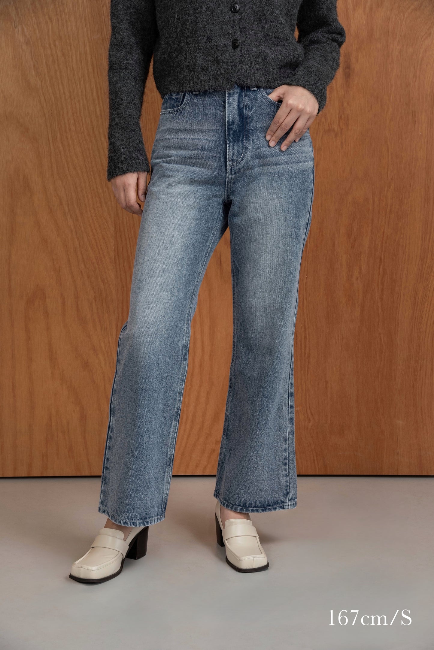 semi flare silhouette denim【I_am × kimina】