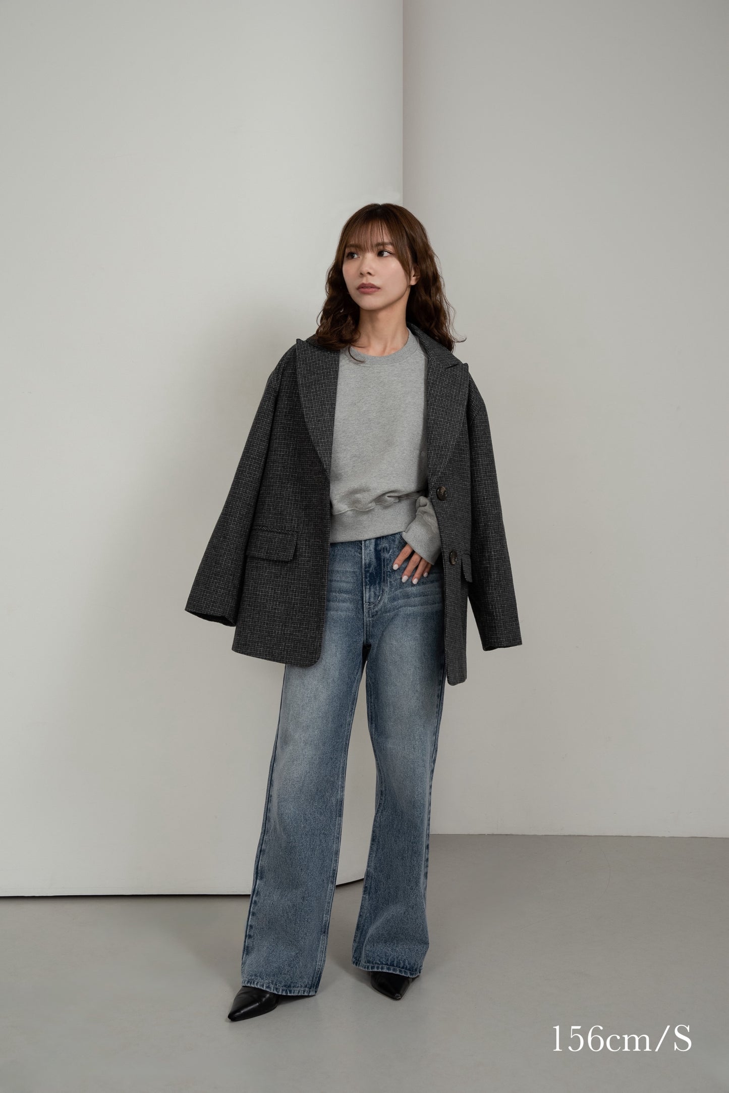 semi flare silhouette denim【I_am × kimina】