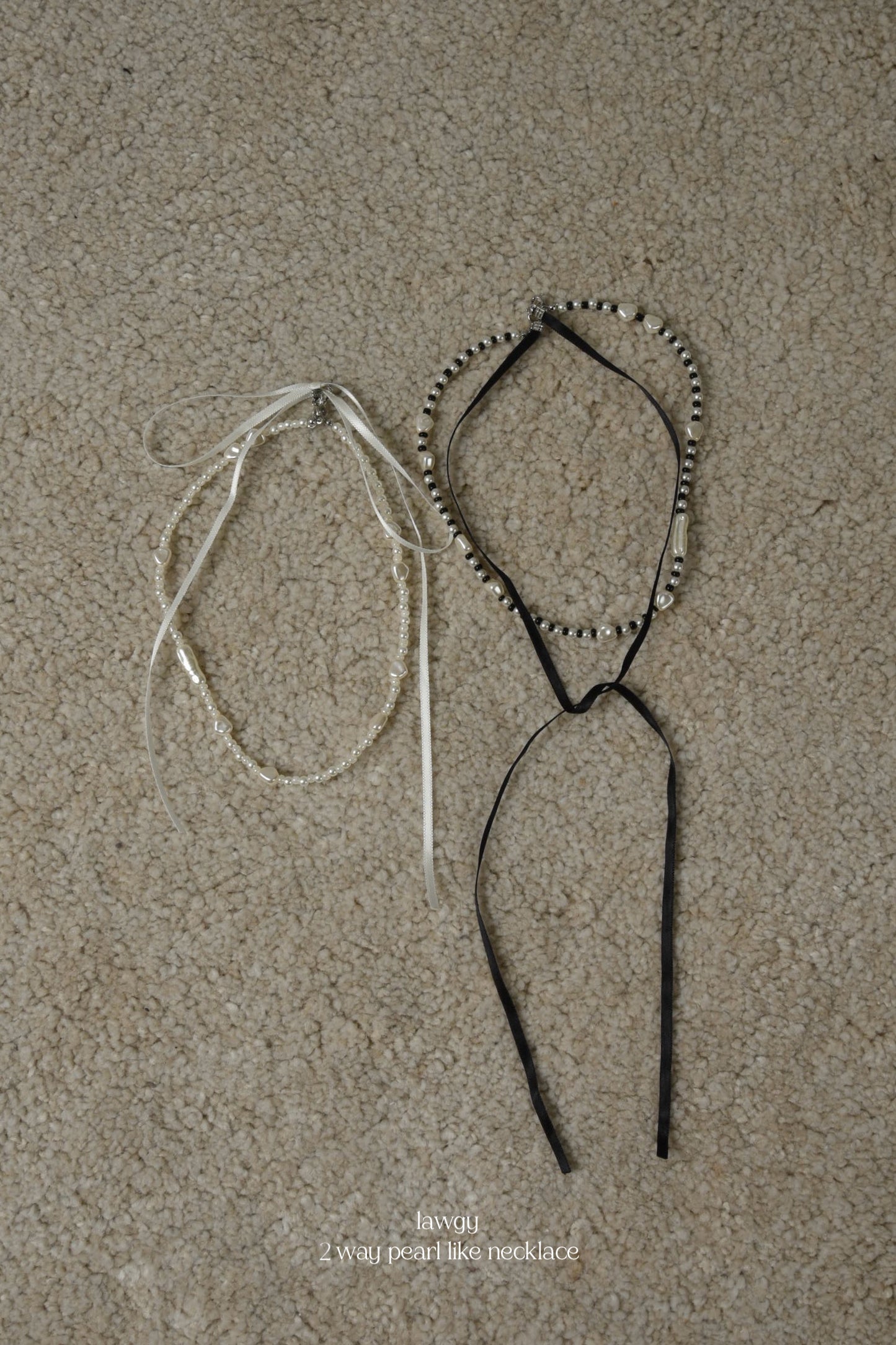 2way pearl like necklace