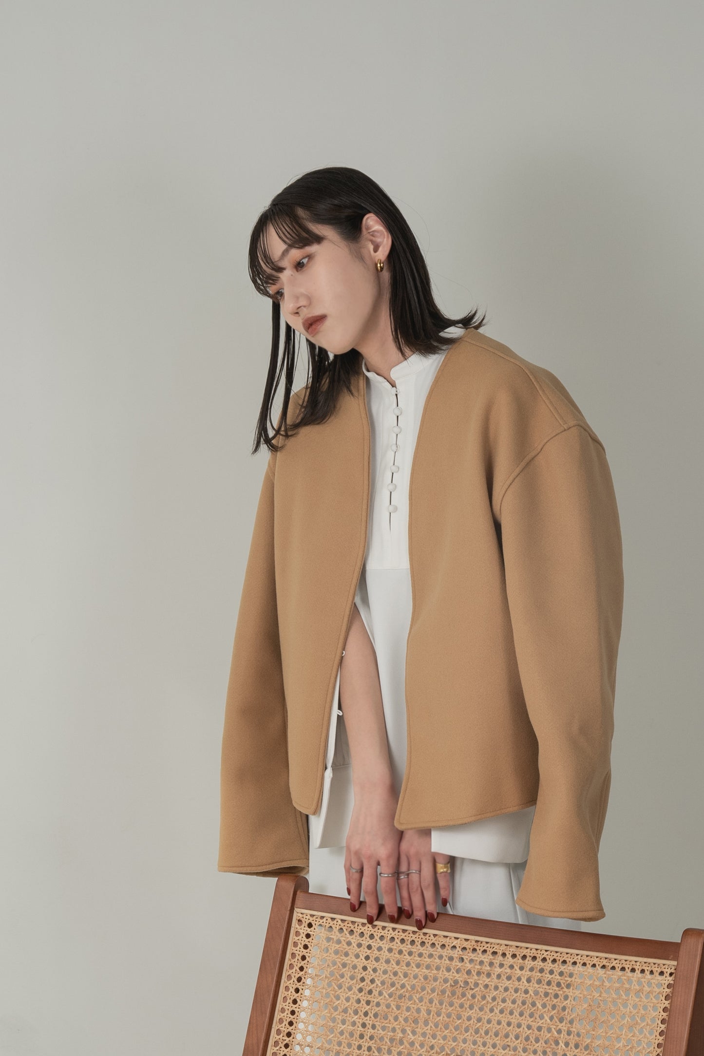 no collar short jacket