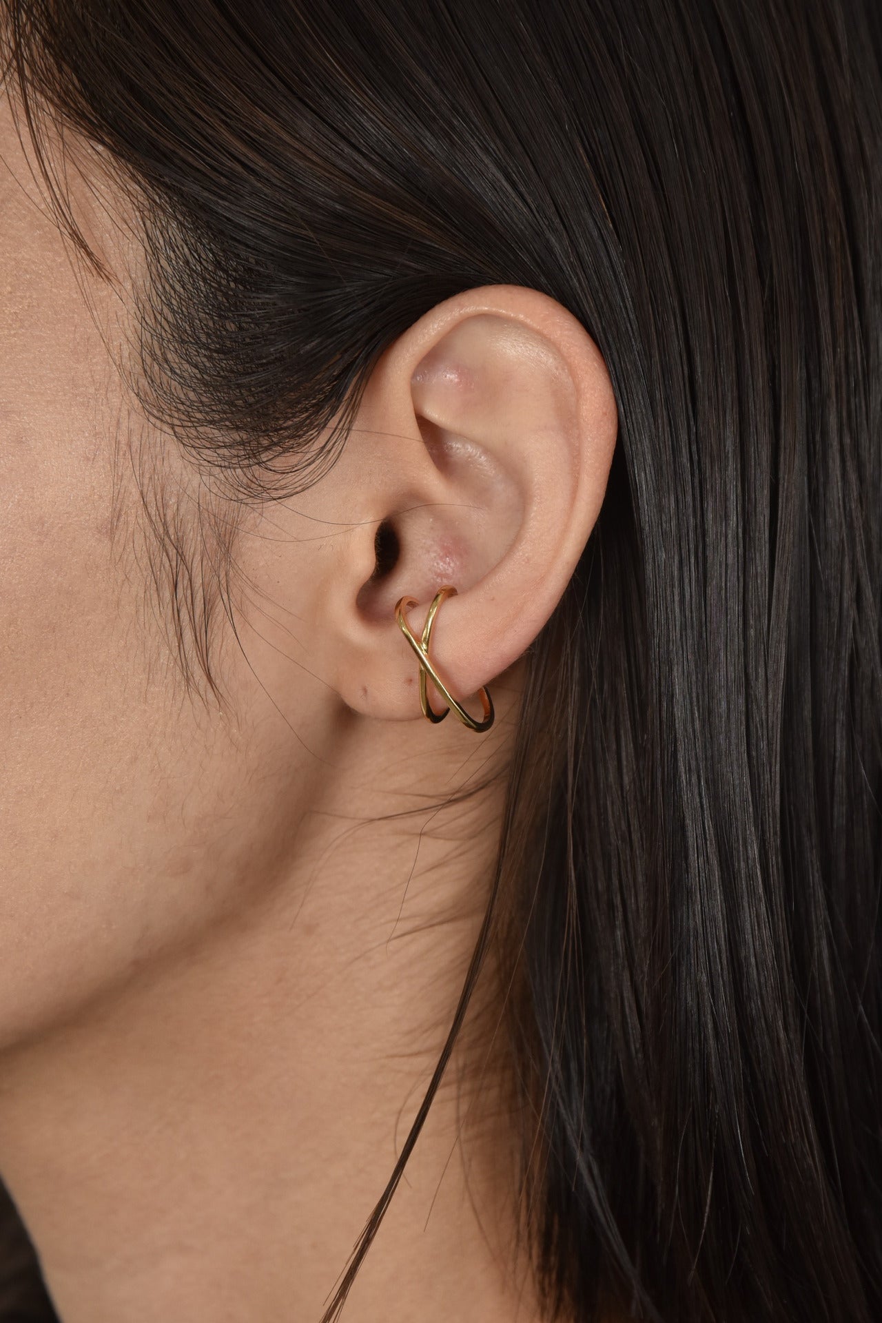 cross line ear cuff