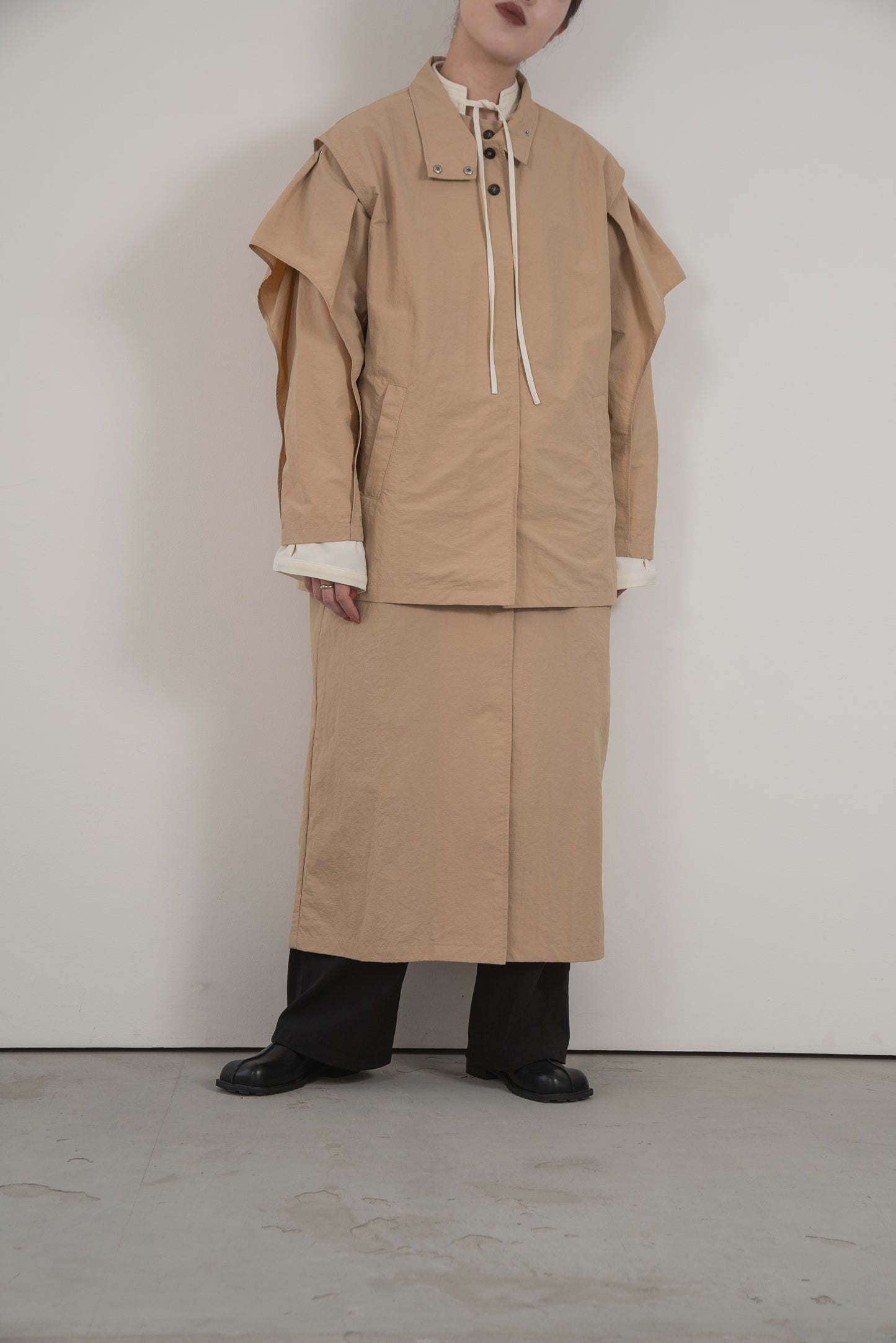 multiway flutter trench coat