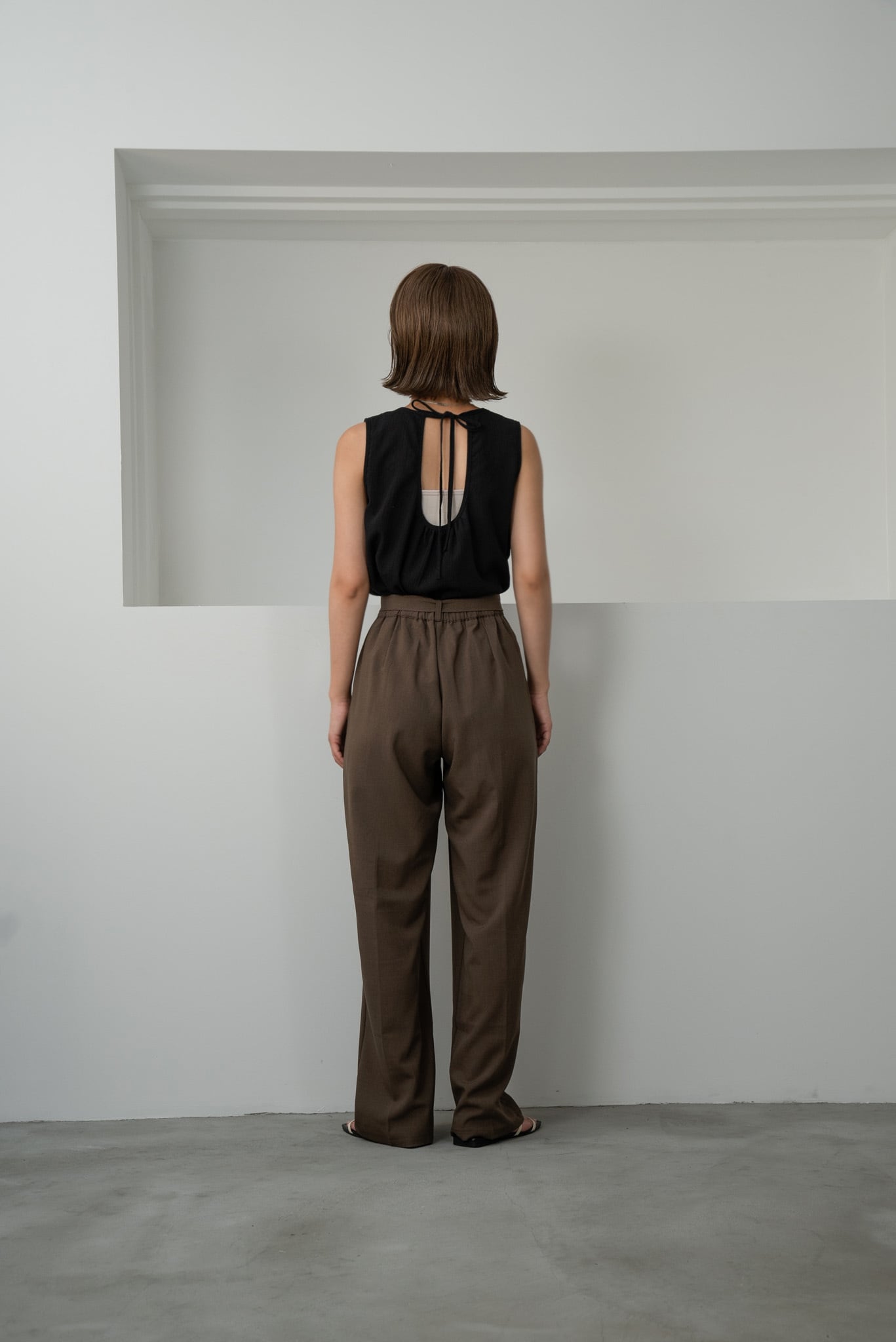 tuck straight belt set pants