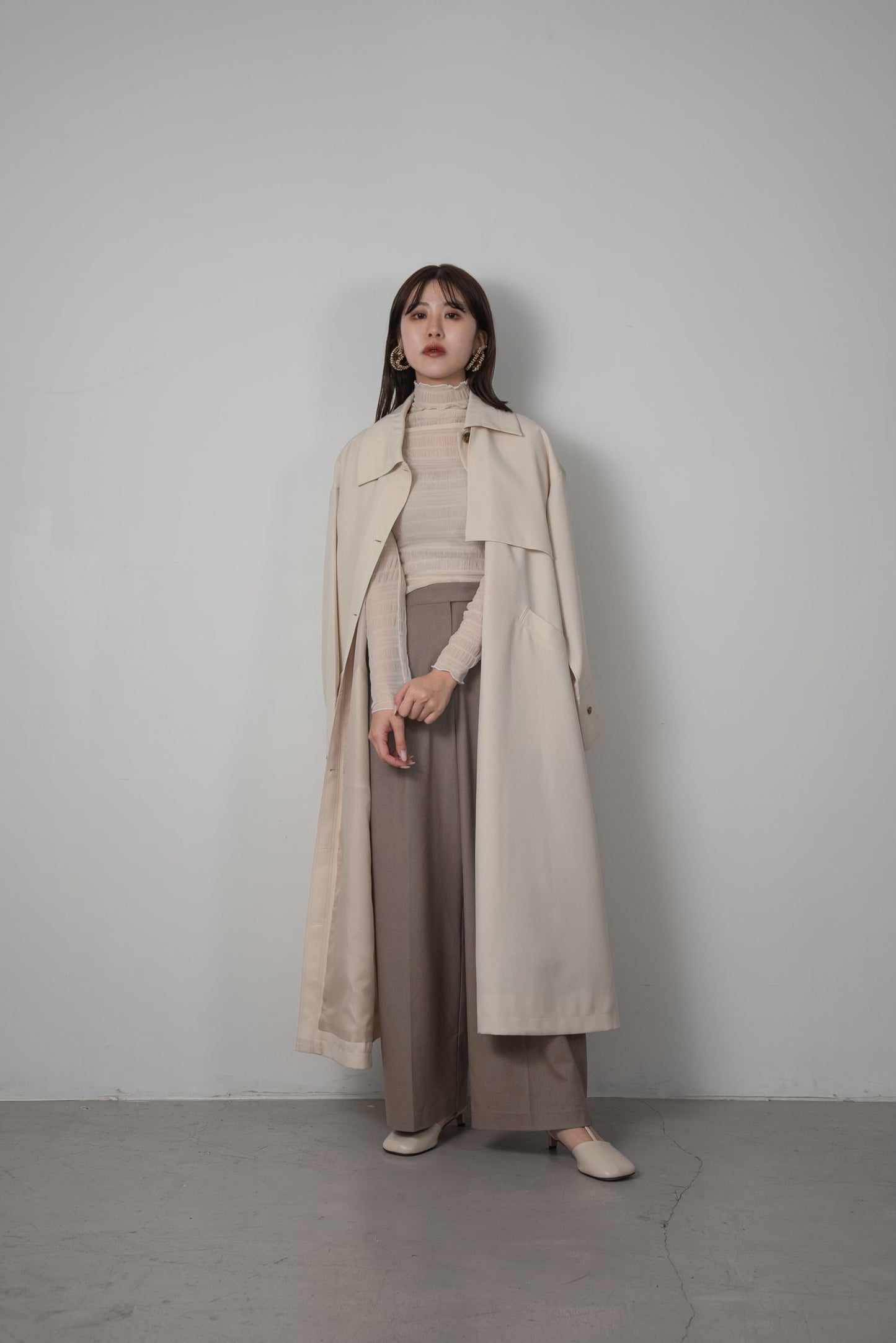 back flare light trench coat