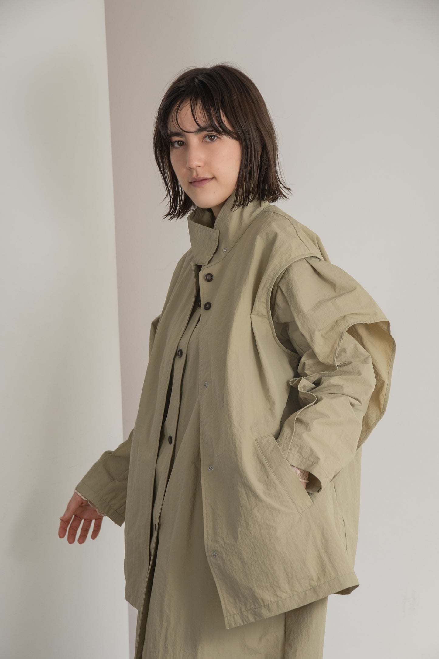 multiway flutter trench coat