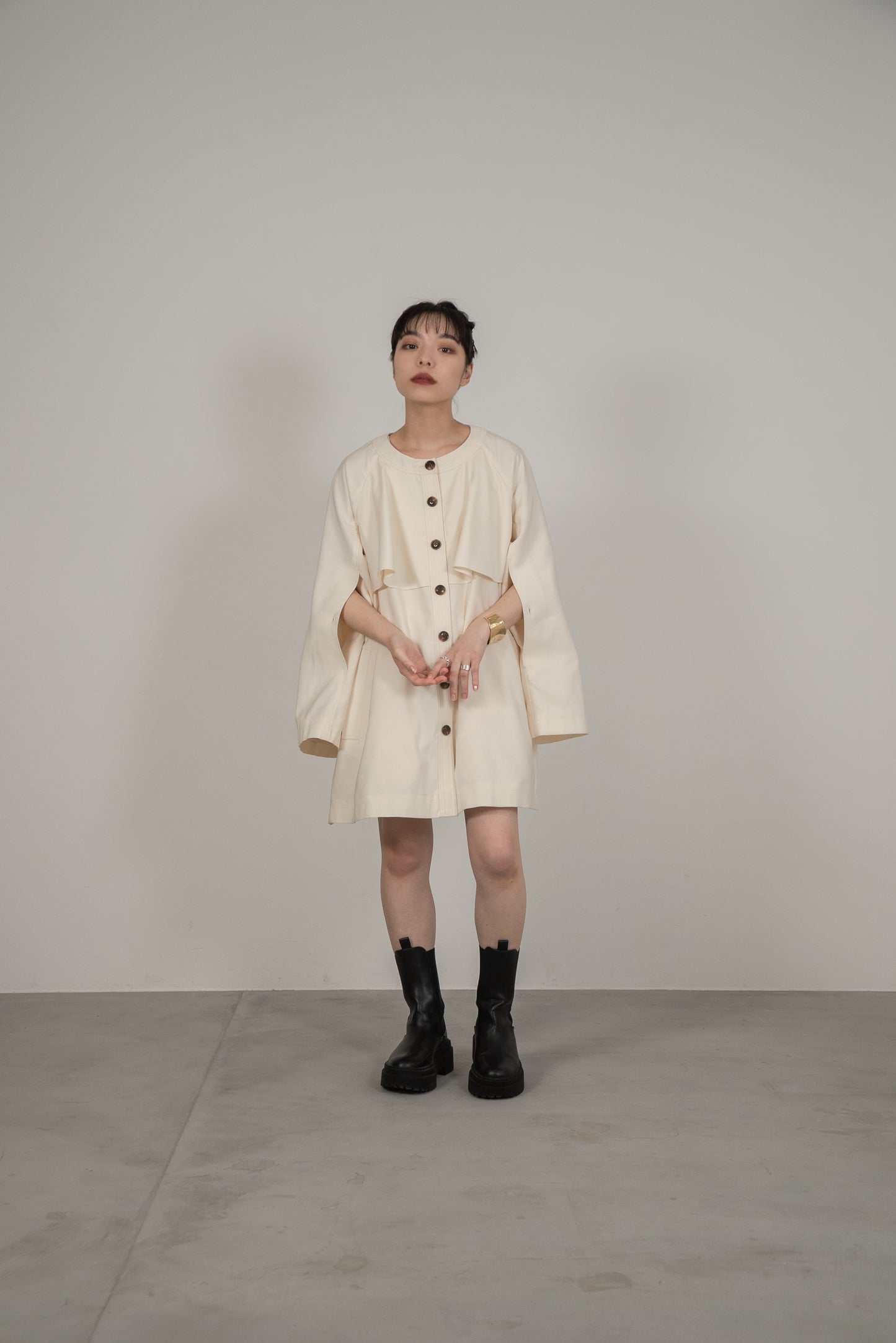 double collar 2way midi trench