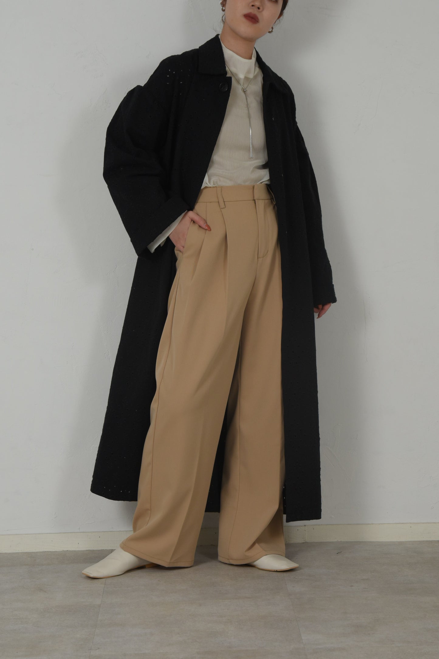 ester twill tuck pants