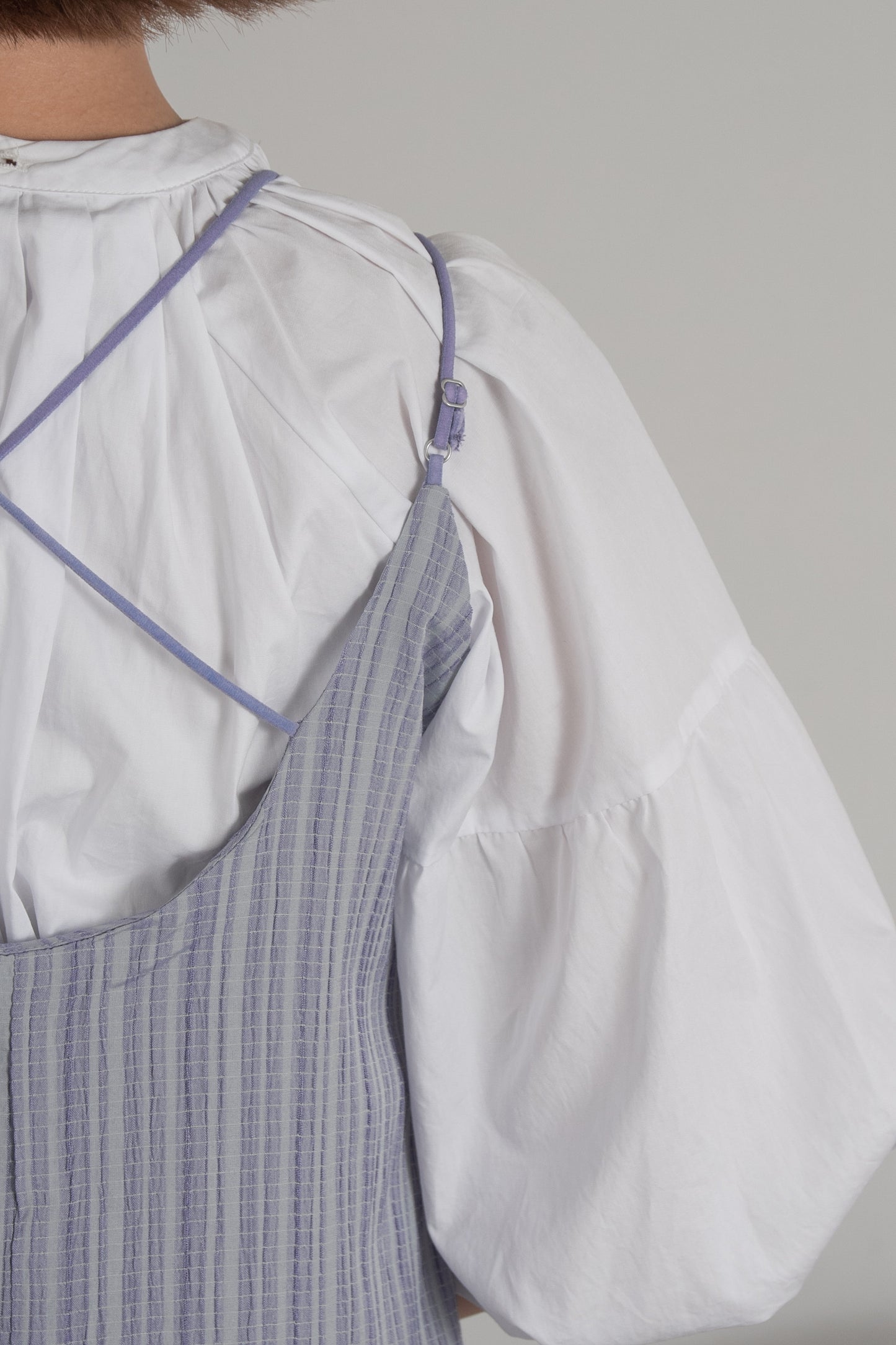 striped crepe back cross ops