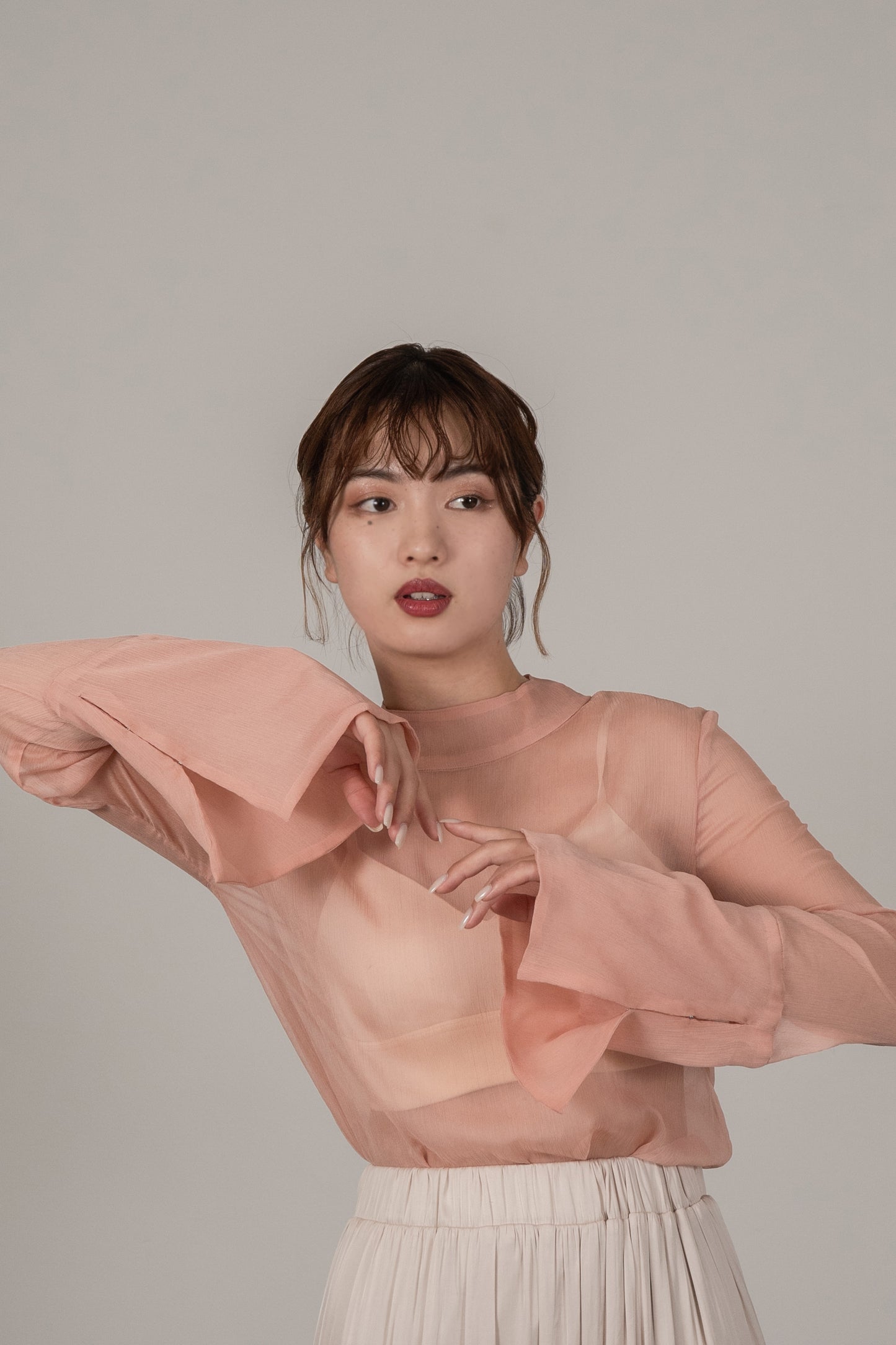 high neck sheer tops