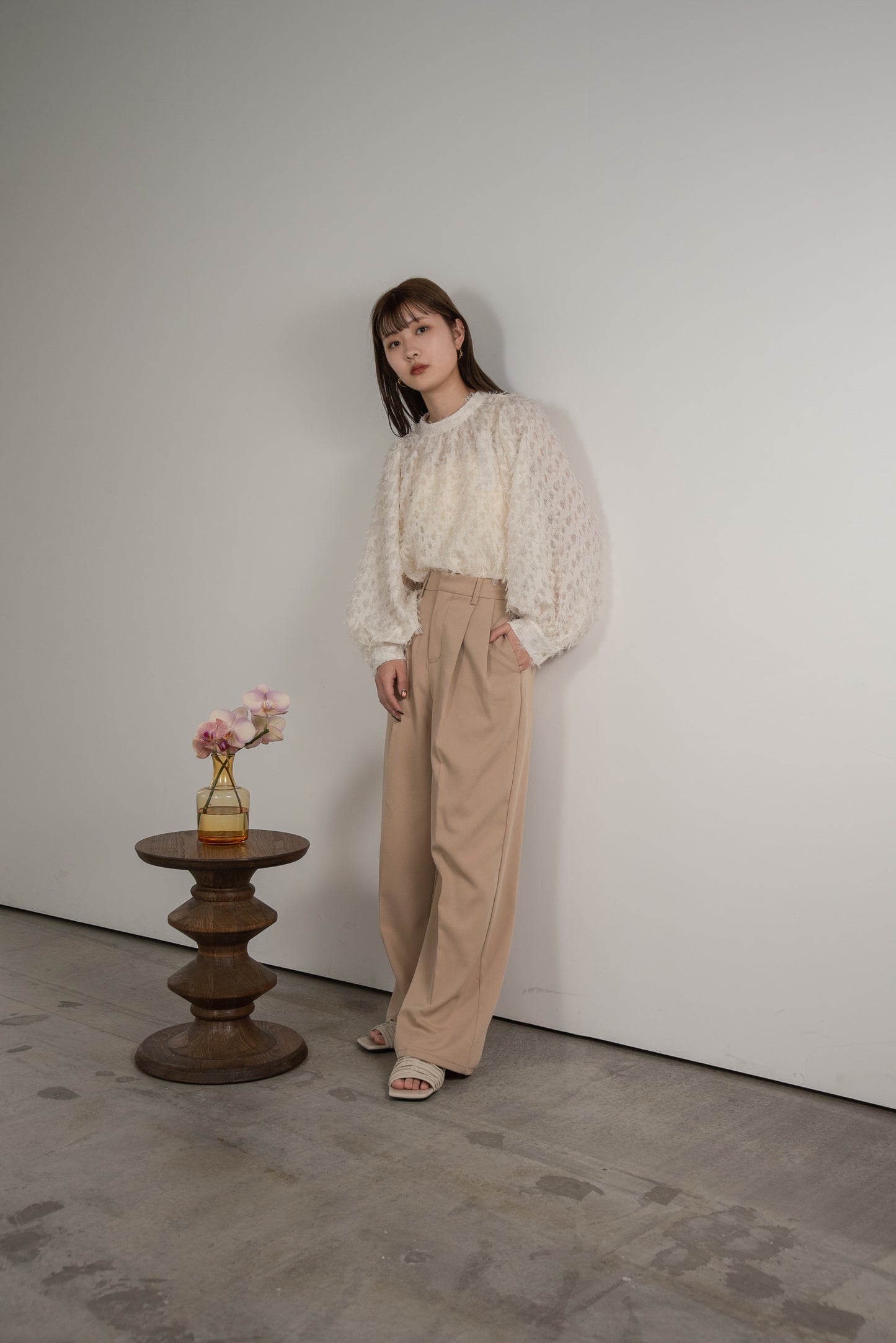 ester twill tuck pants