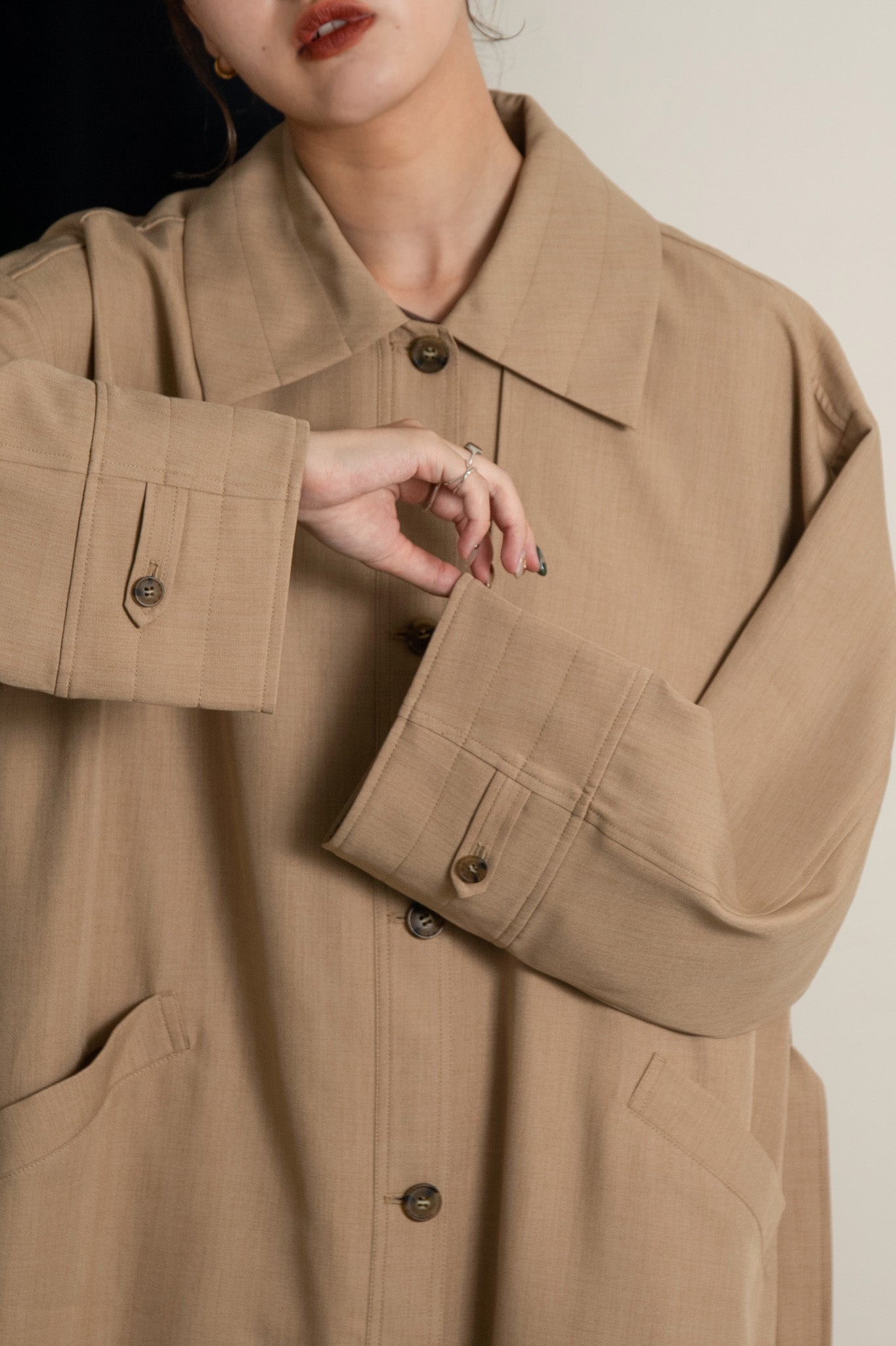 back flare light trench coat